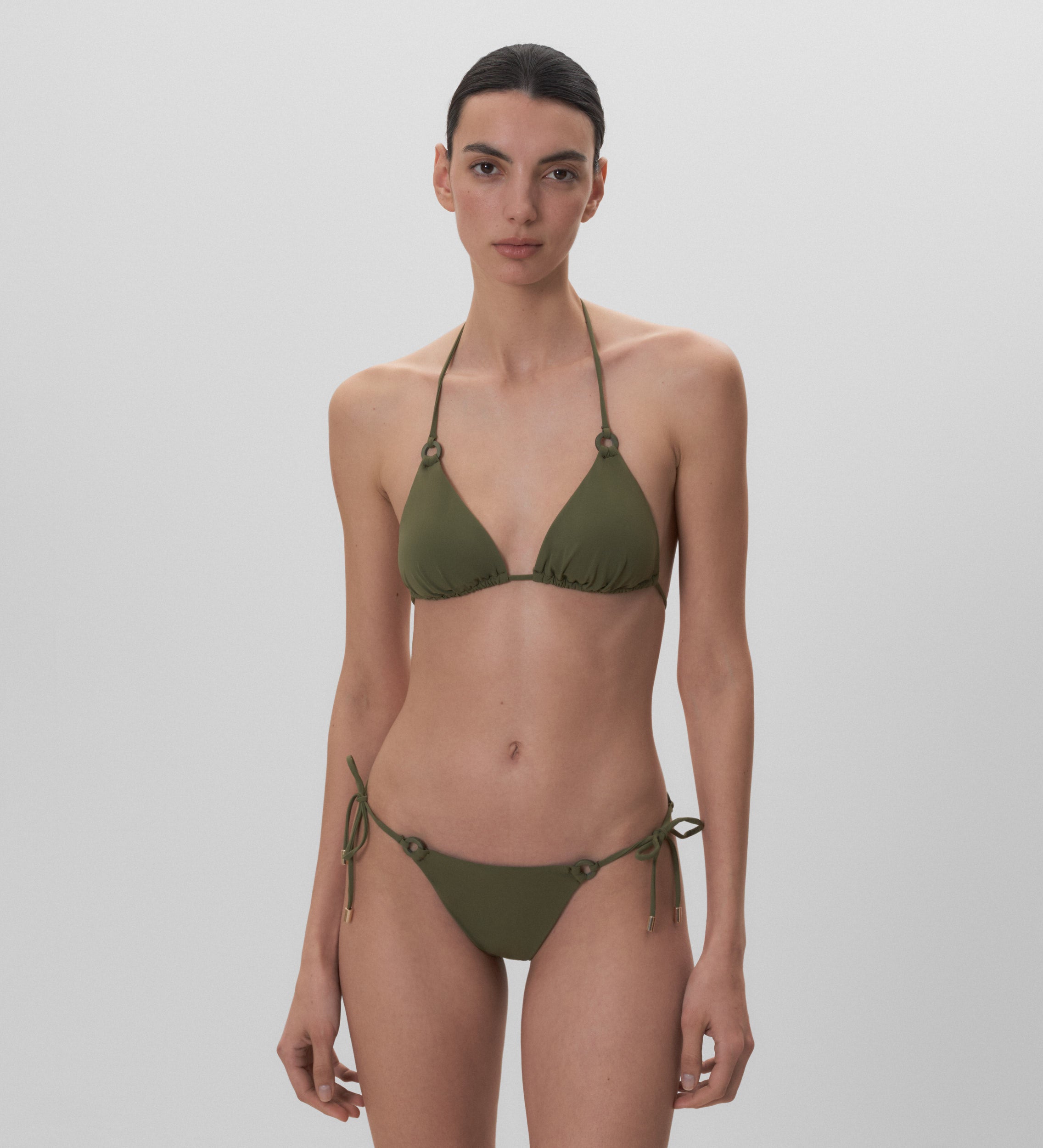 Plain woven bikini top