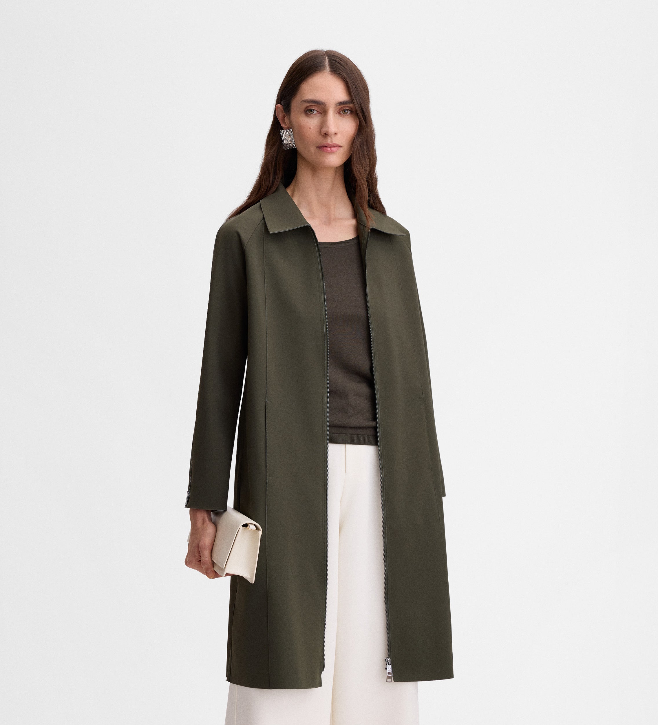 Neoprene trench coat