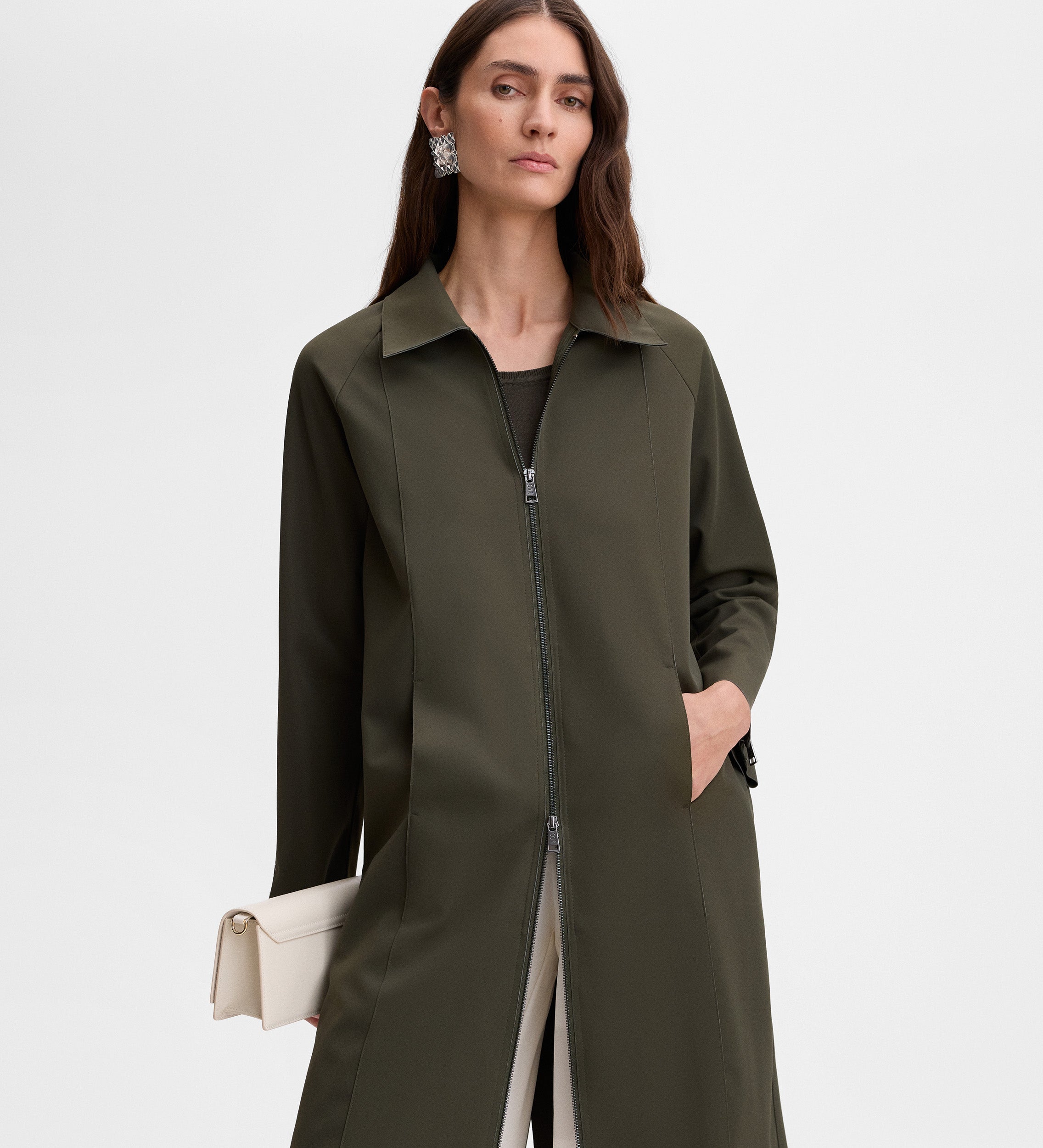 Neoprene trench coat