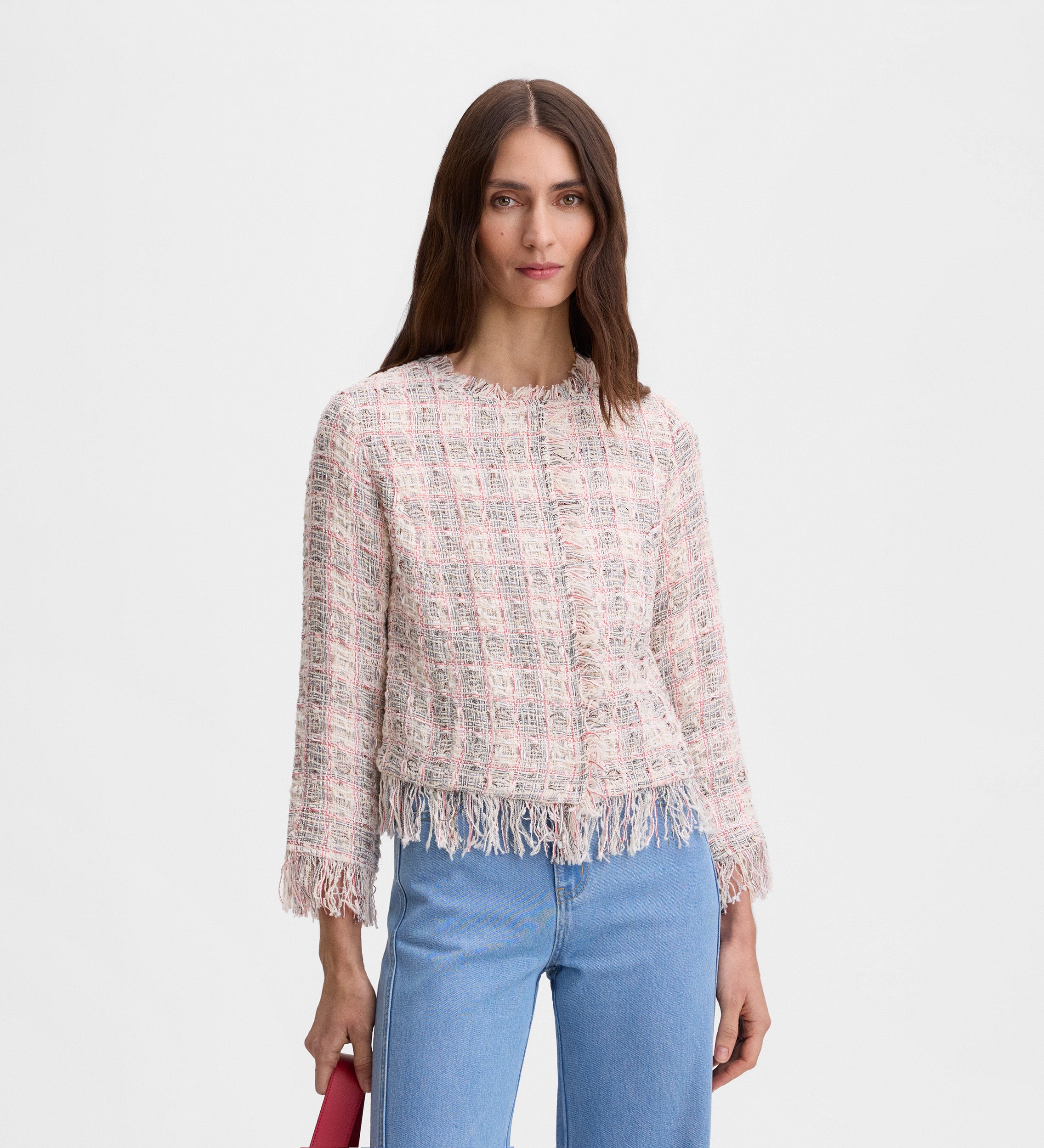 Chaqueta tweed desflecados