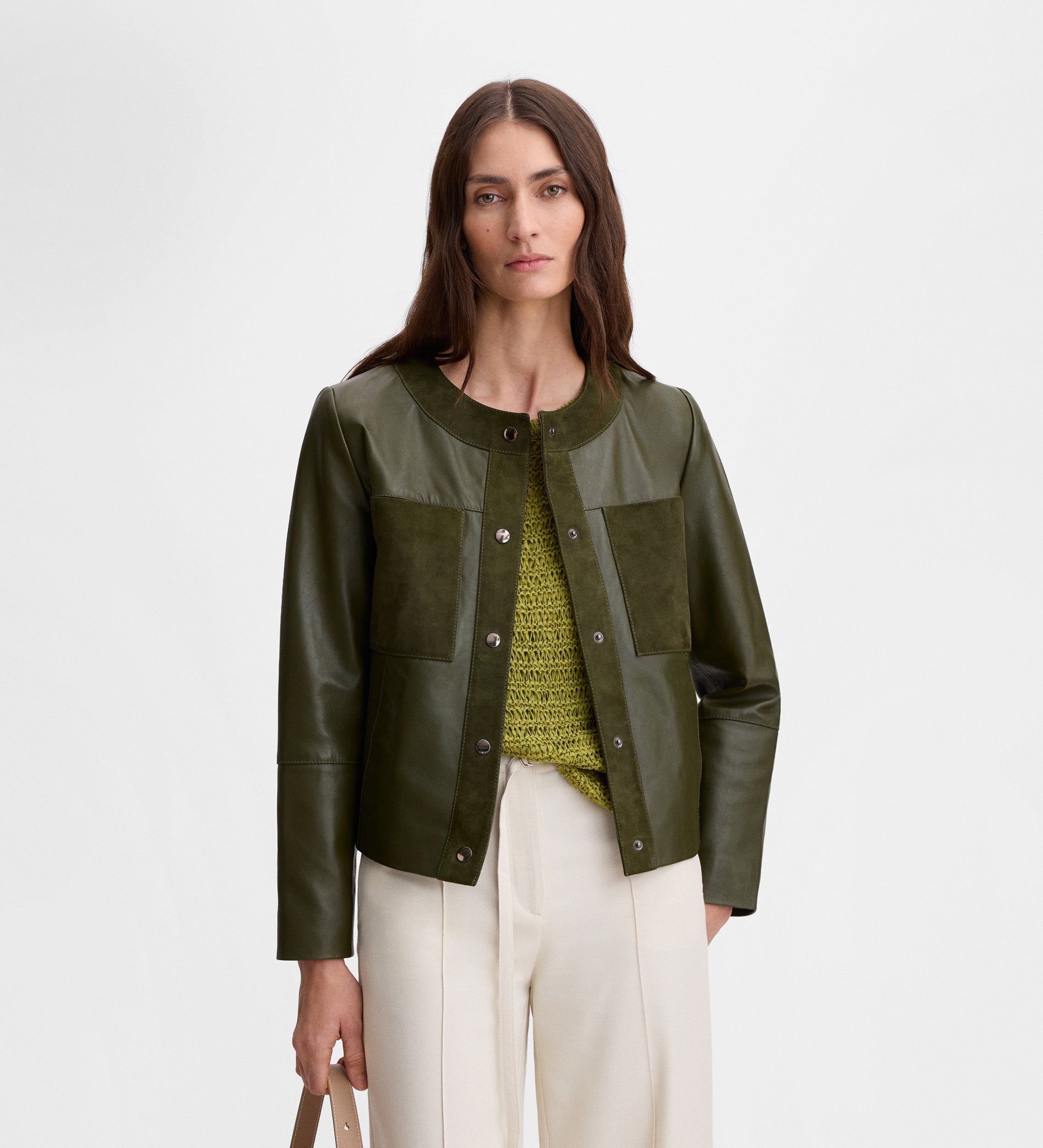 Chaqueta napa detalles ante