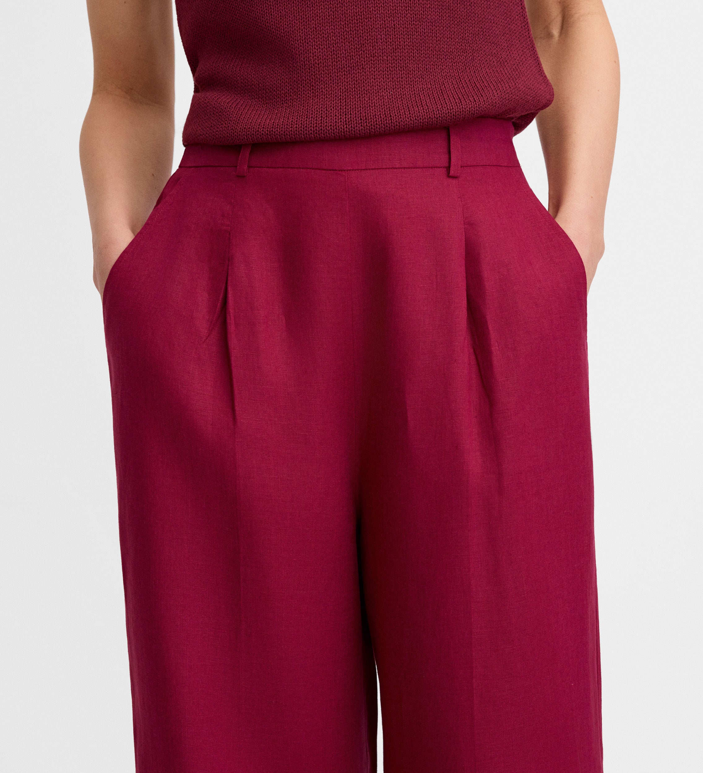 Pantalon lin à pinces
