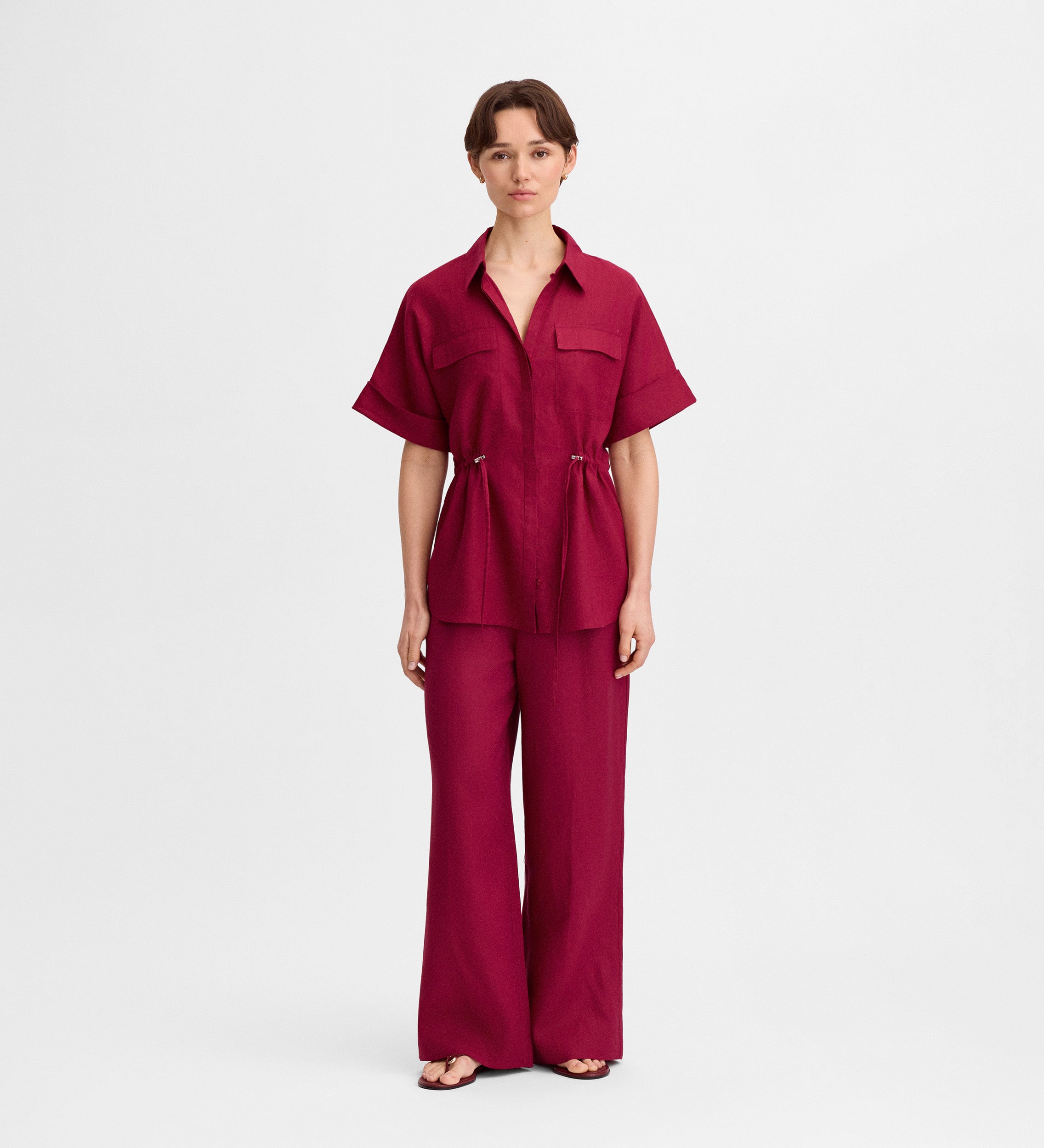 Pantalon lin à pinces