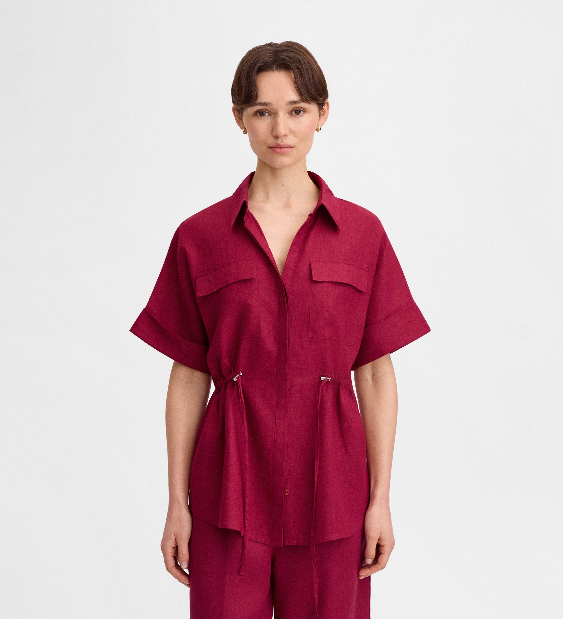 Blouse en lin ceinturettes