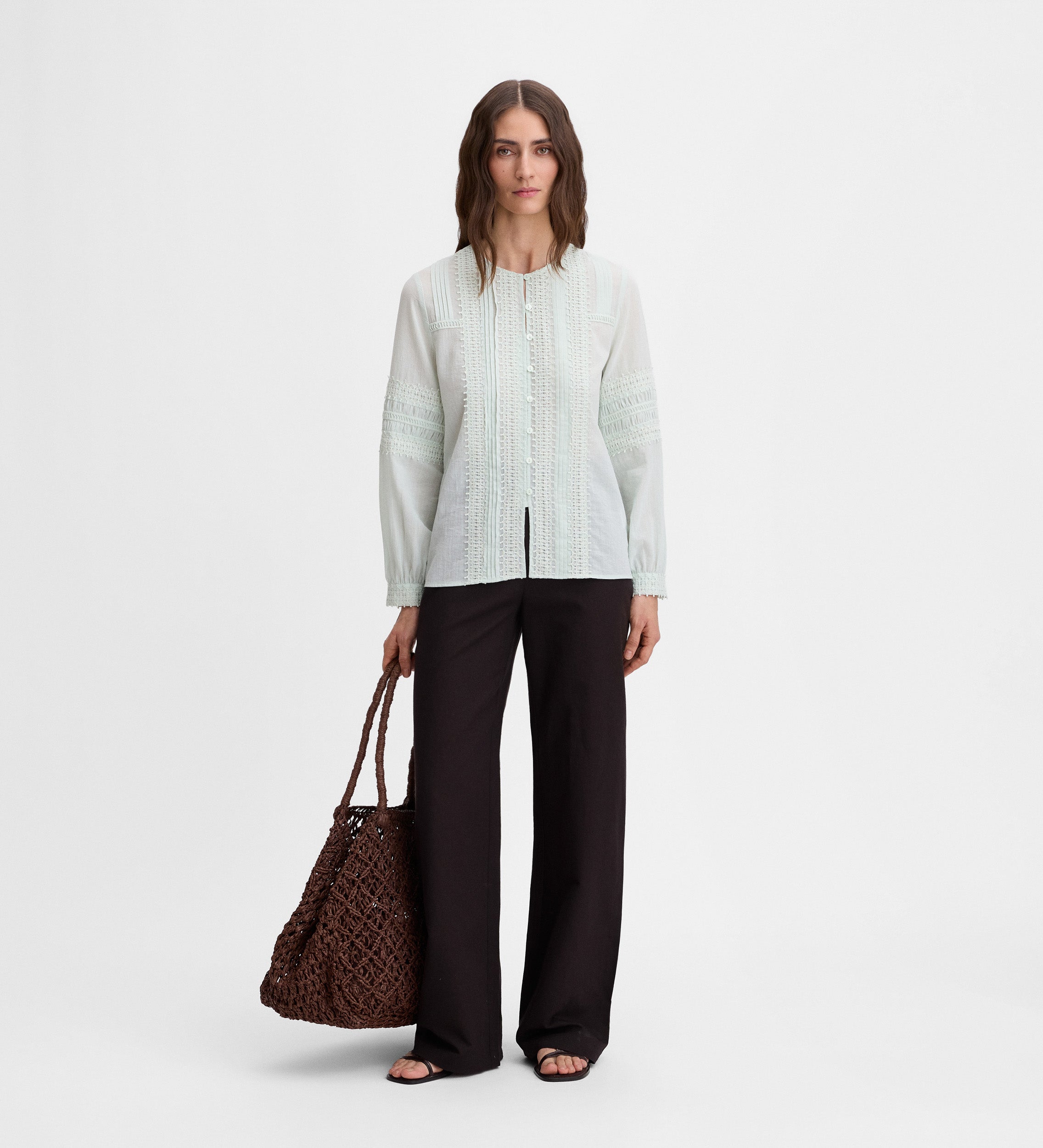Blouse with trim