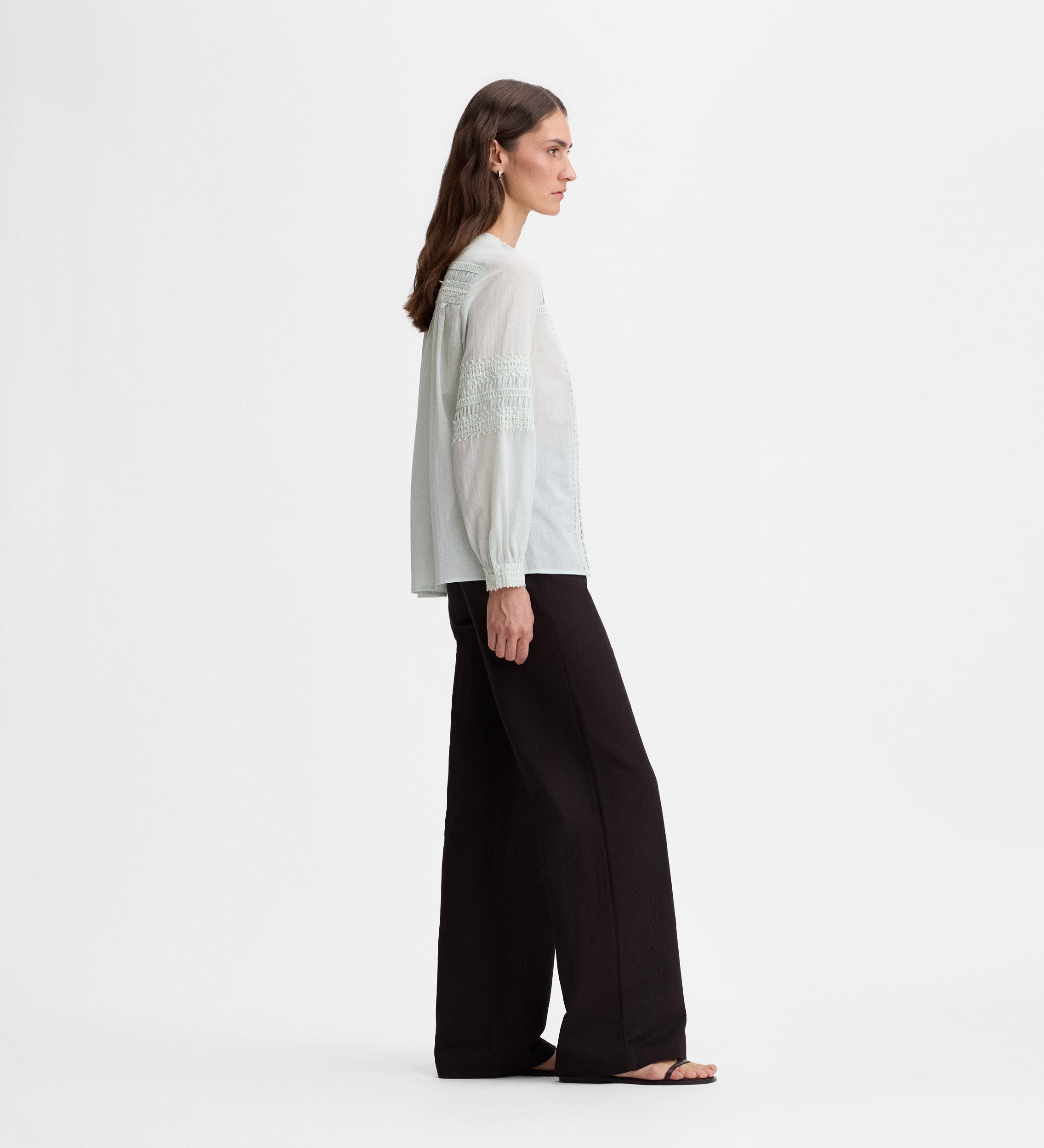 Blouse with trim