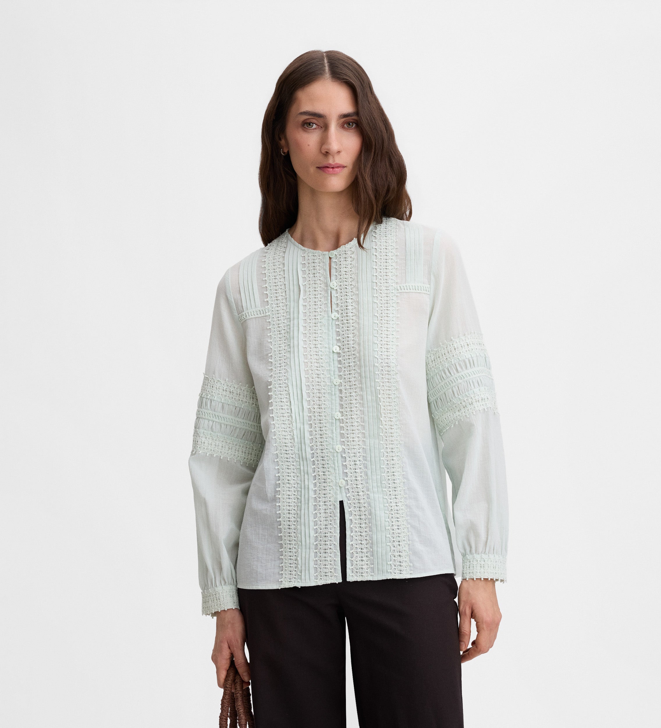 Blouse with trim