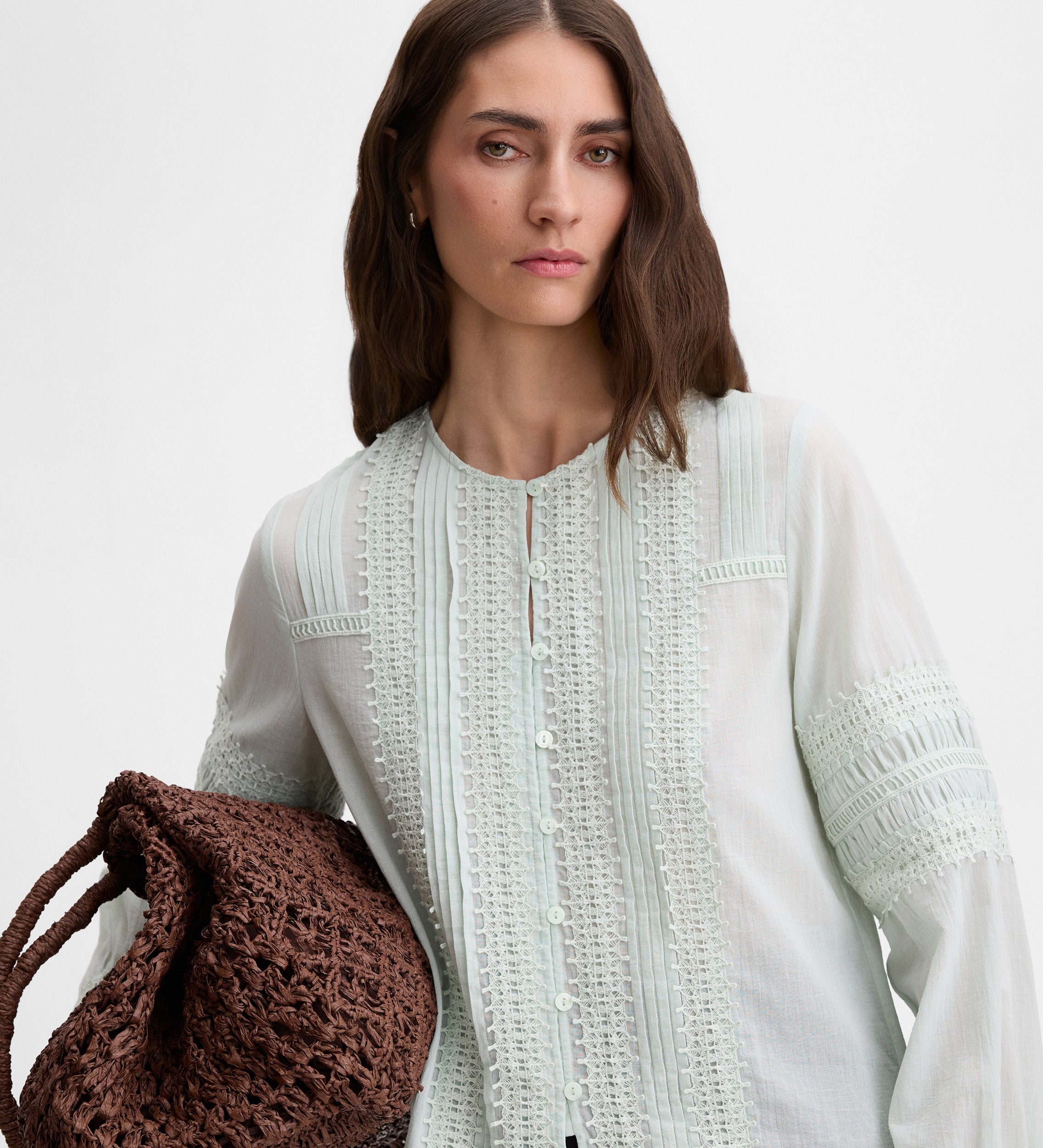 Blouse with trim