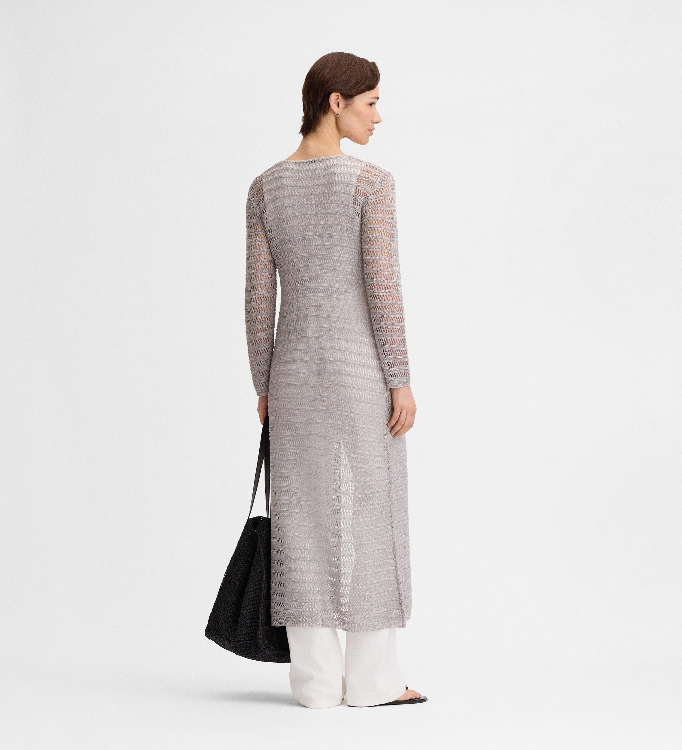 Long openwork cardigan