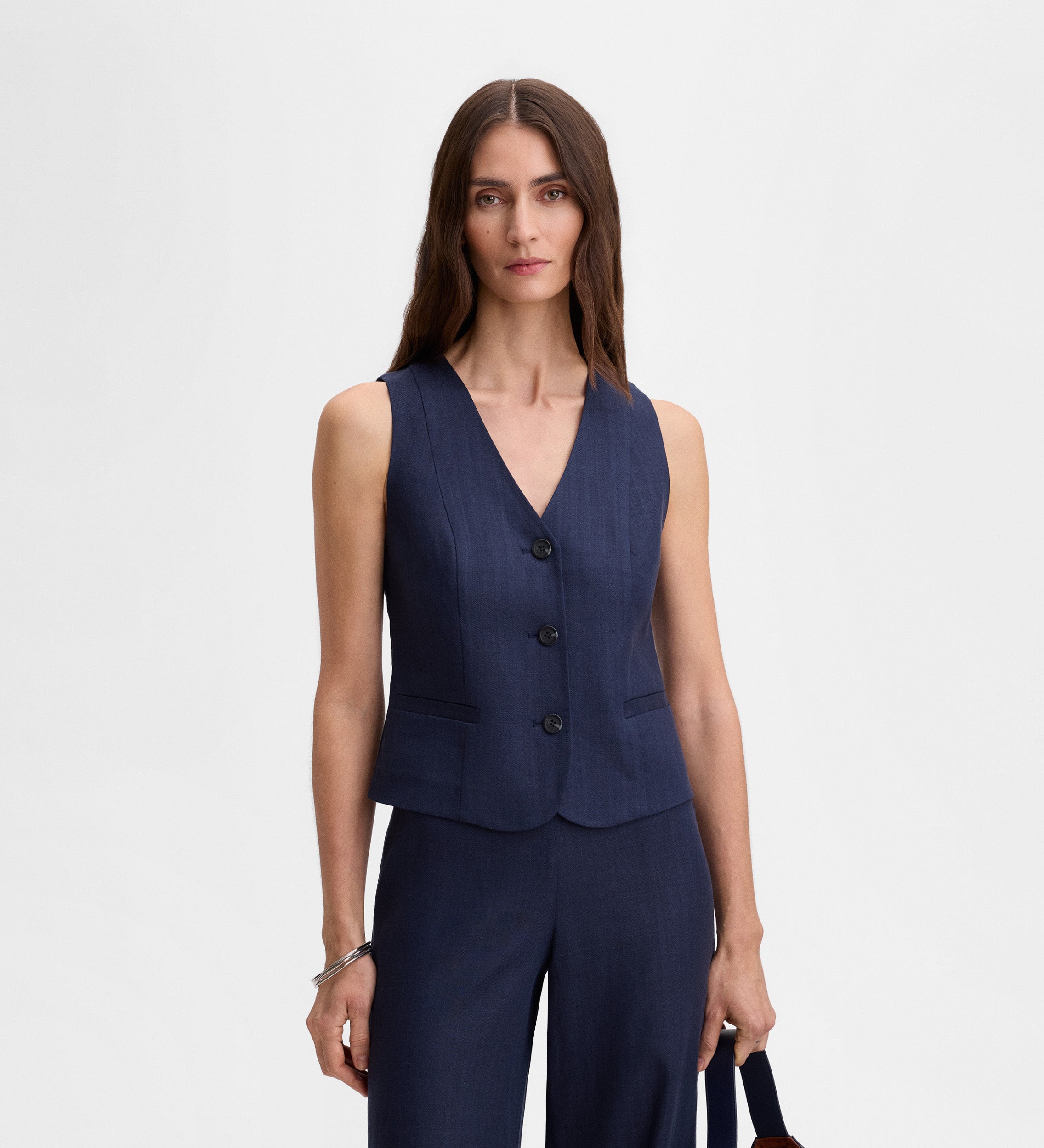 Cropped tailored vest