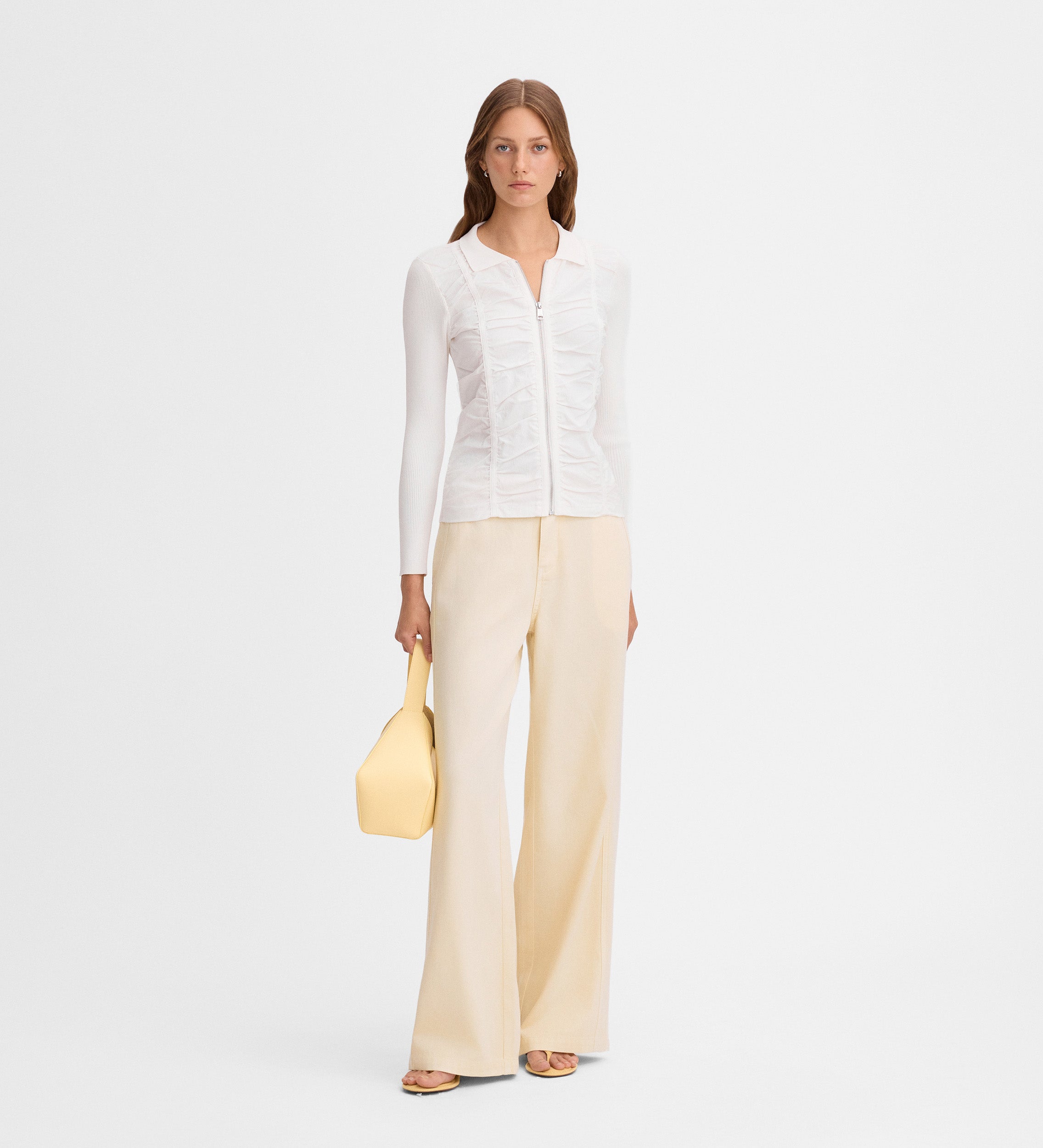 Bi-material knitted jacket