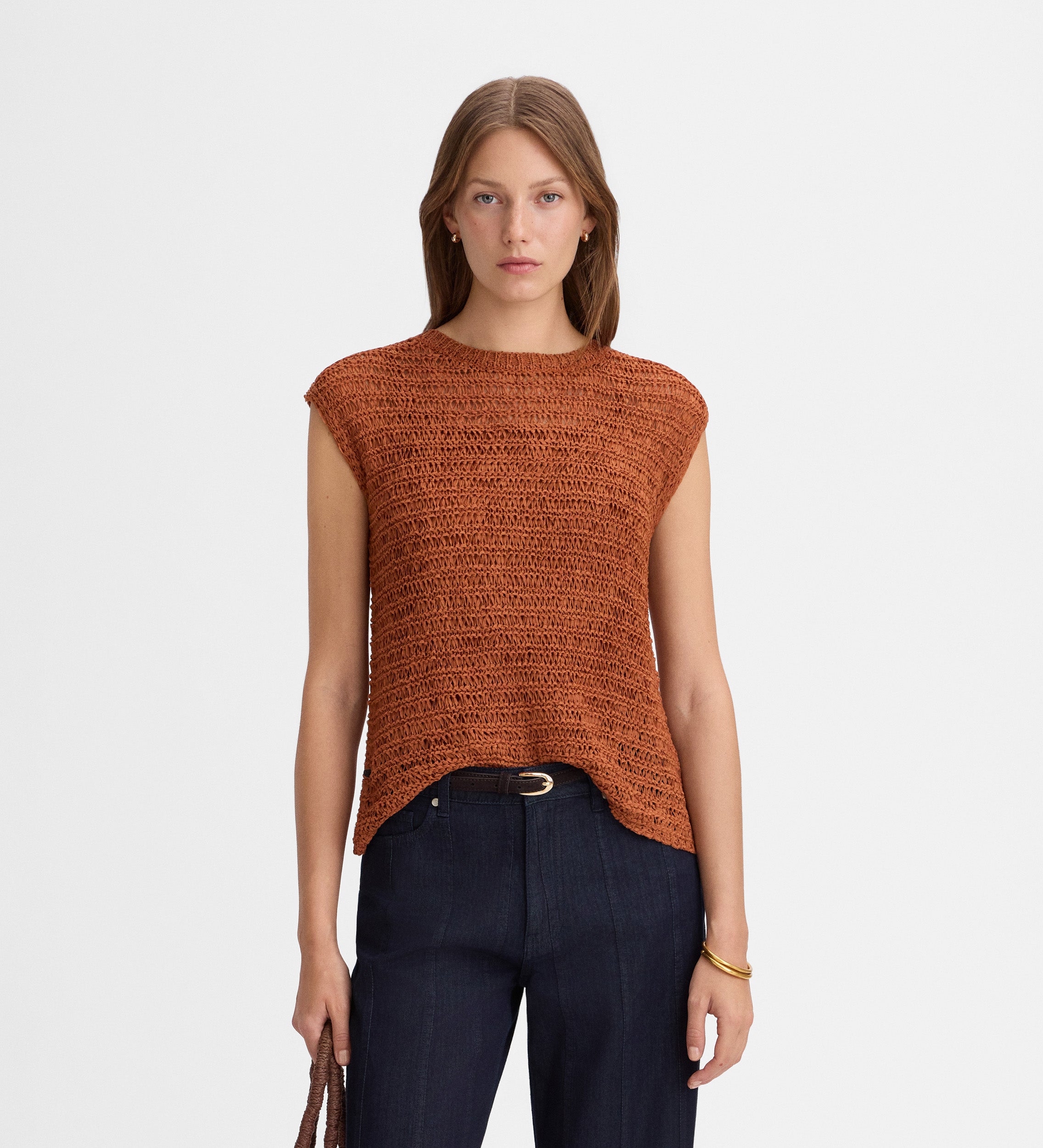 Openwork knit top