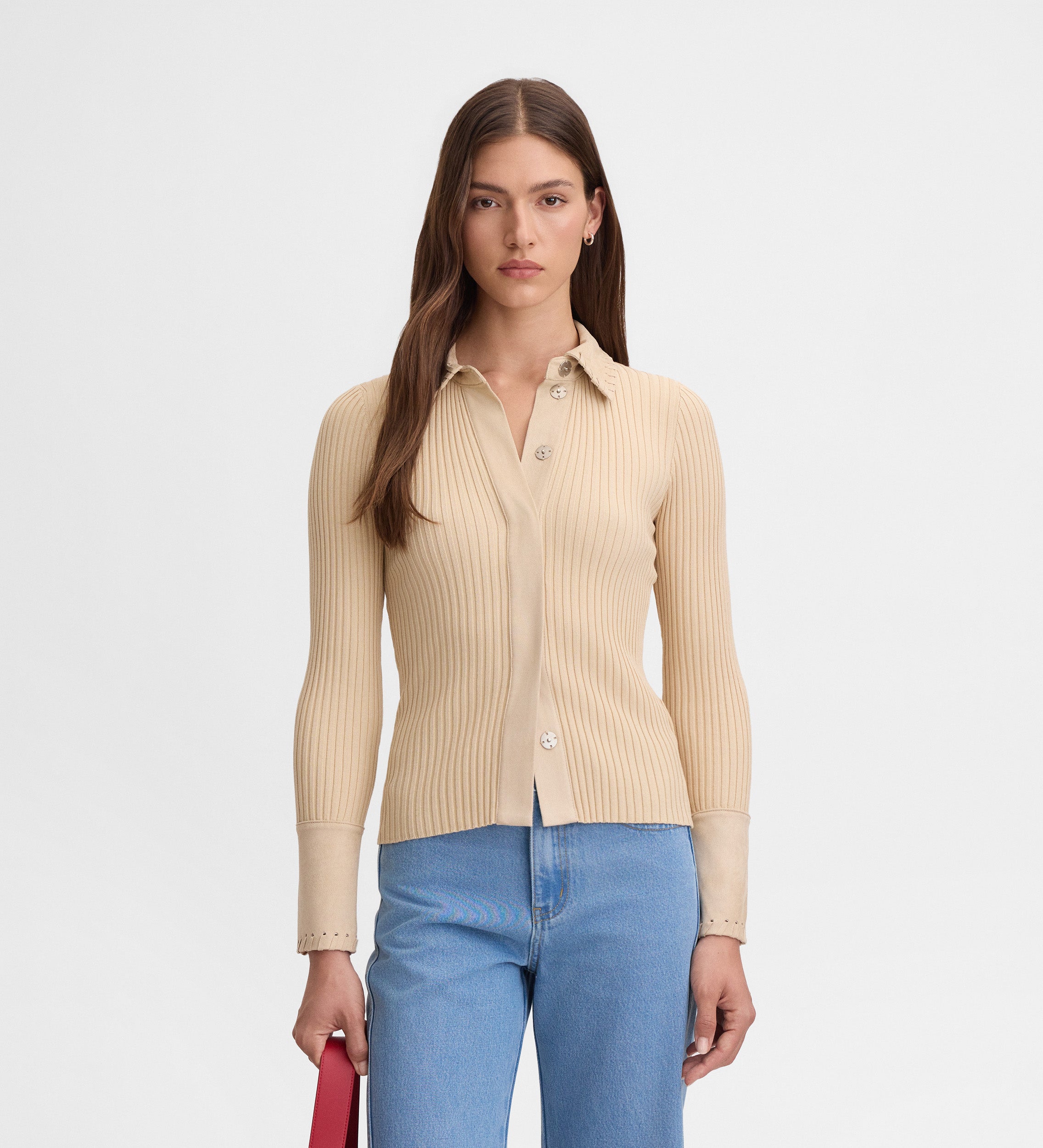 Gilet court bi-matière