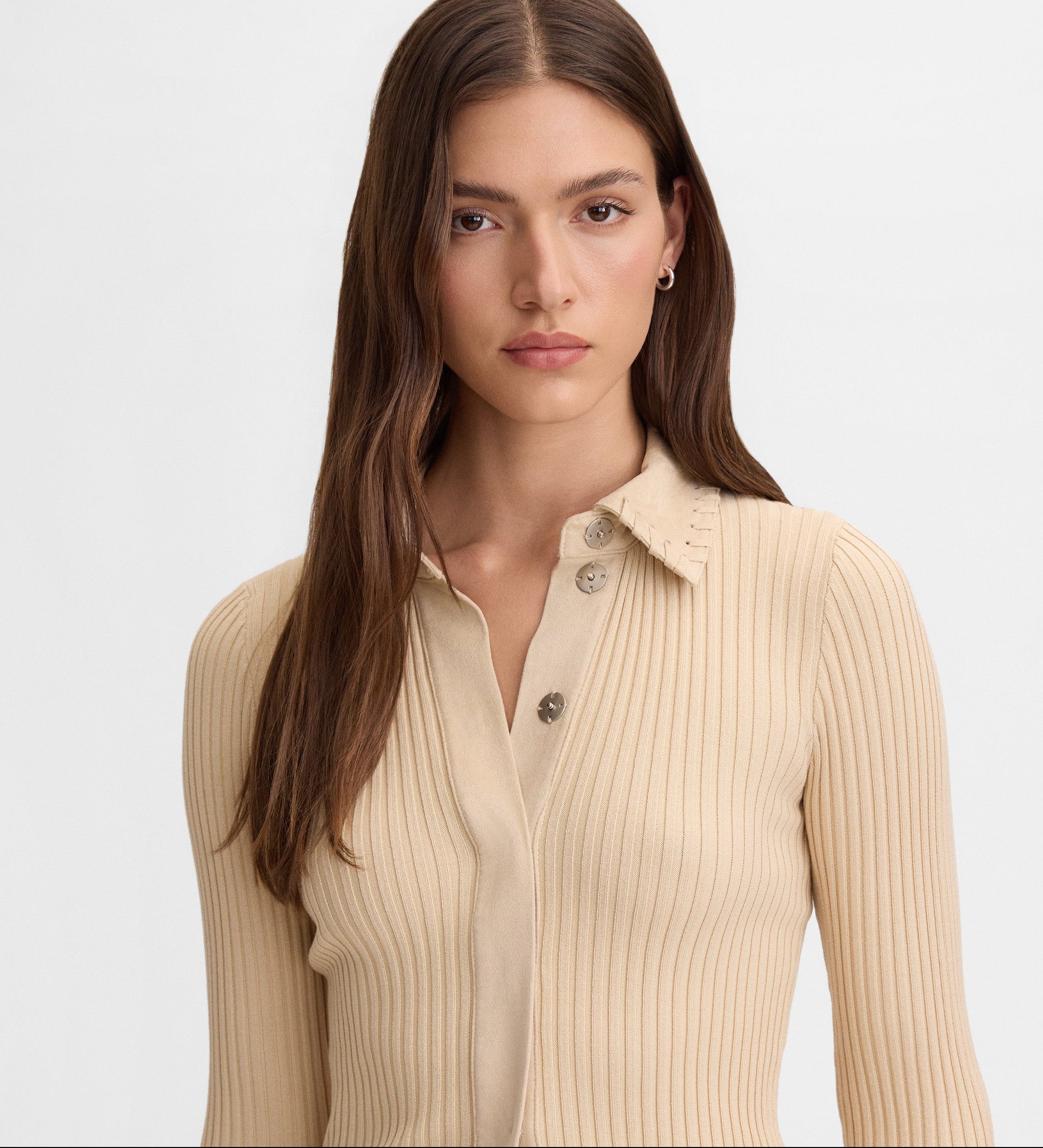 Gilet court bi-matière