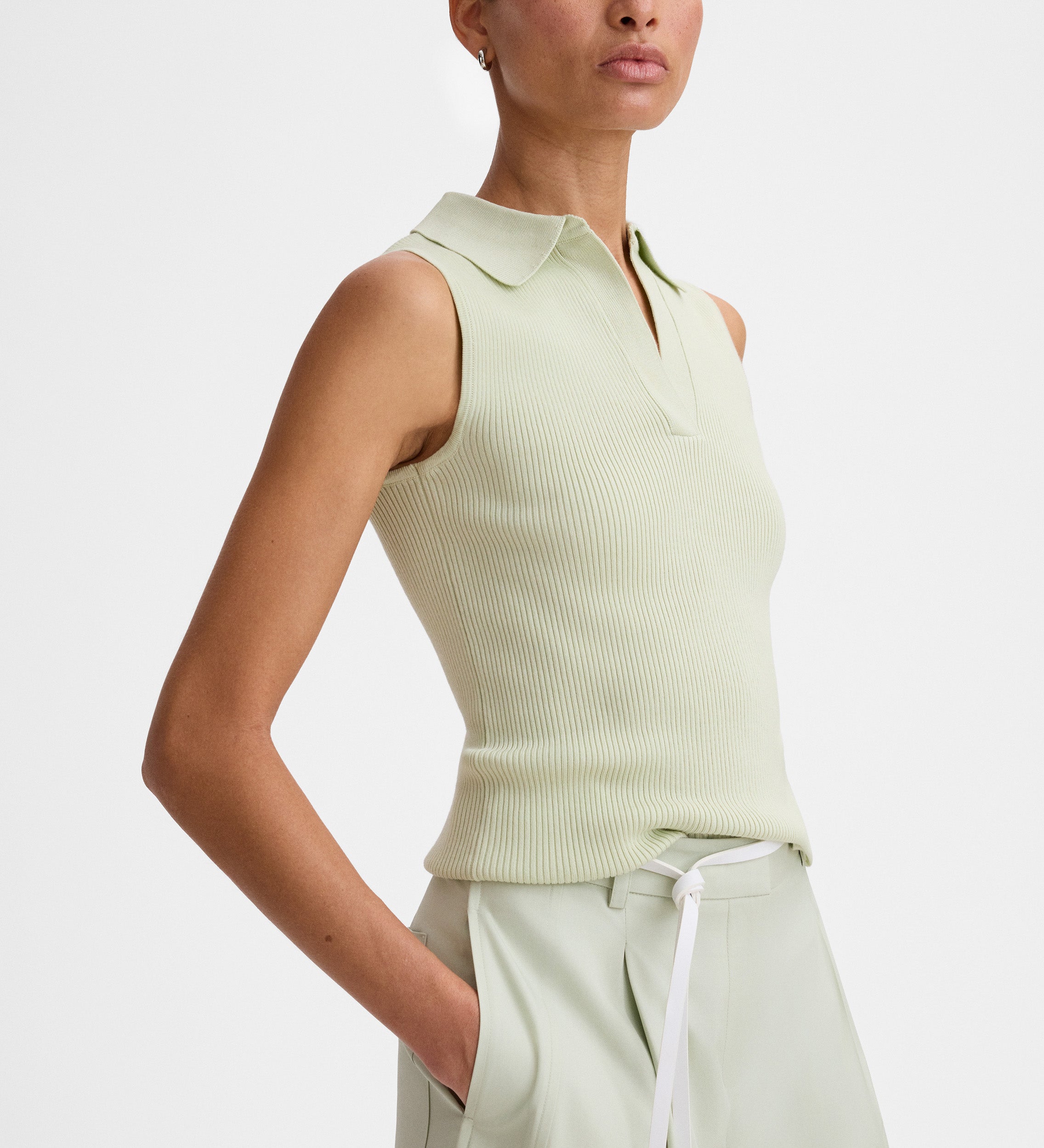 Top punto cuello polo