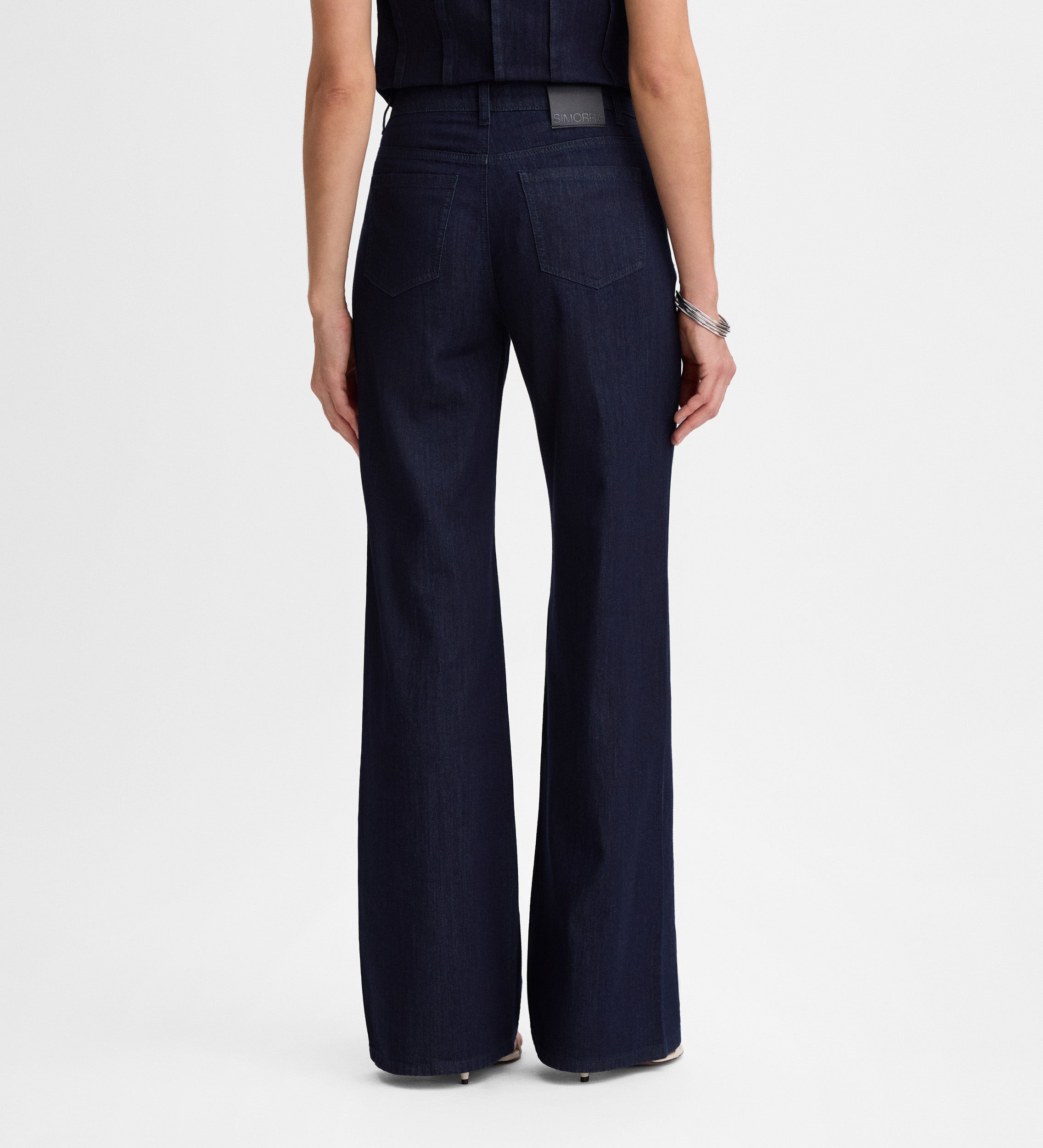 Denim pants topstitching detail