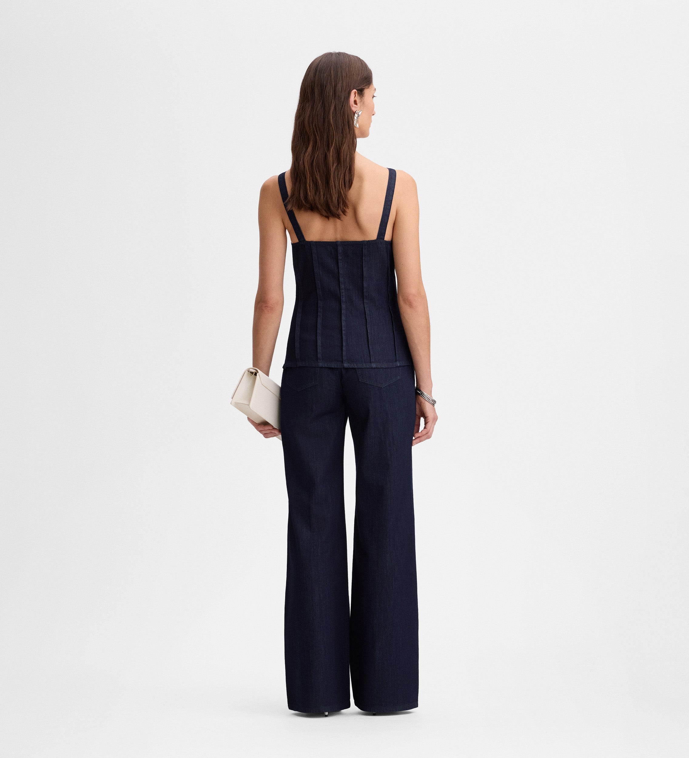 Denim pants topstitching detail