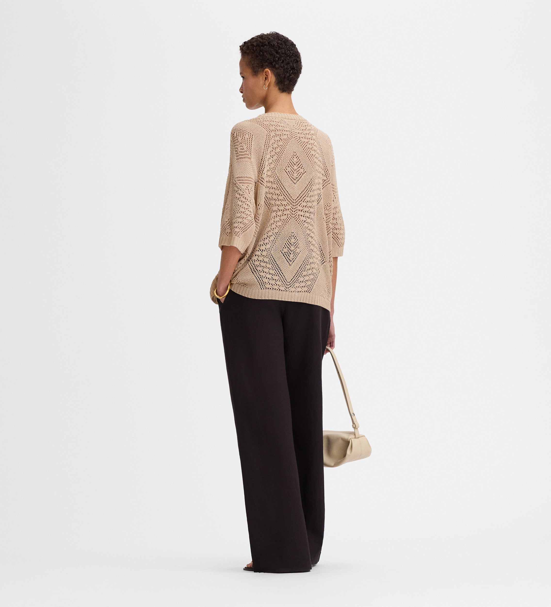 Openwork knit sweater