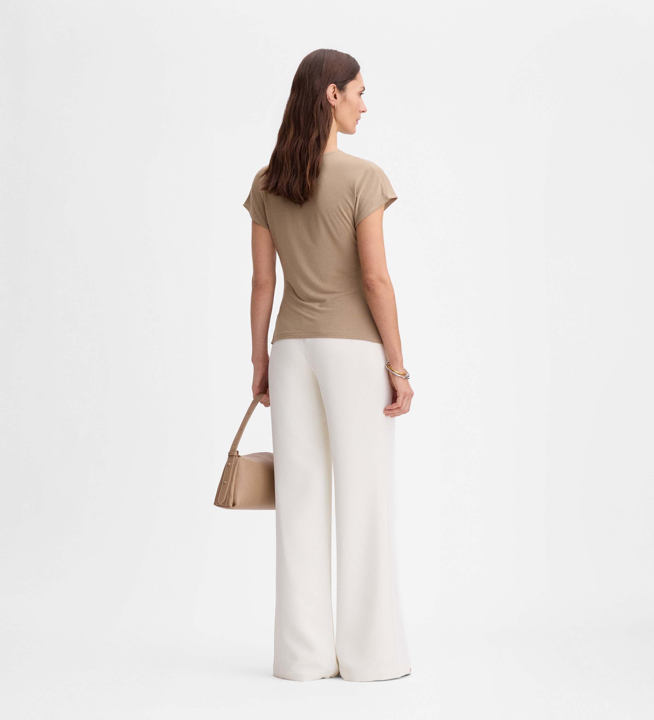 Asymmetrical buckle t-shirt