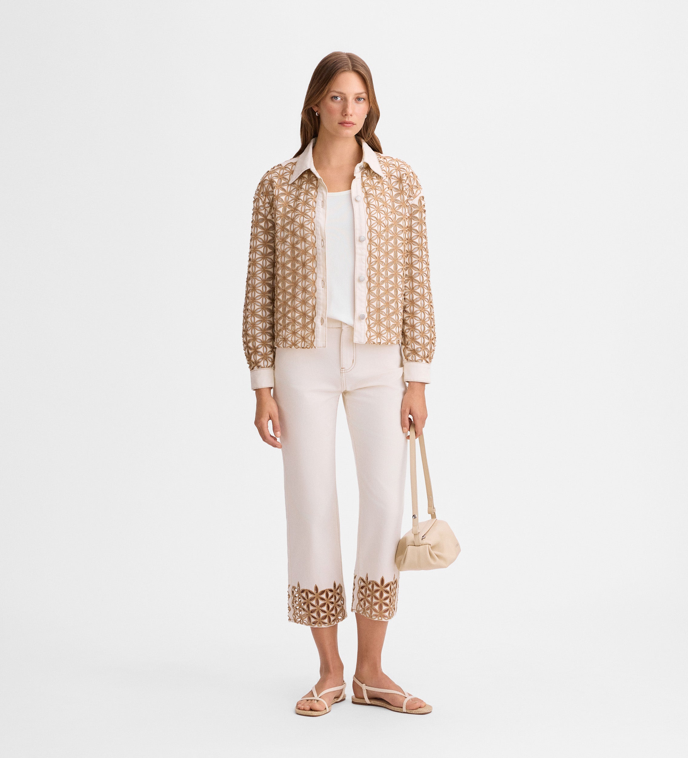 Chaqueta tejana bordado inglés