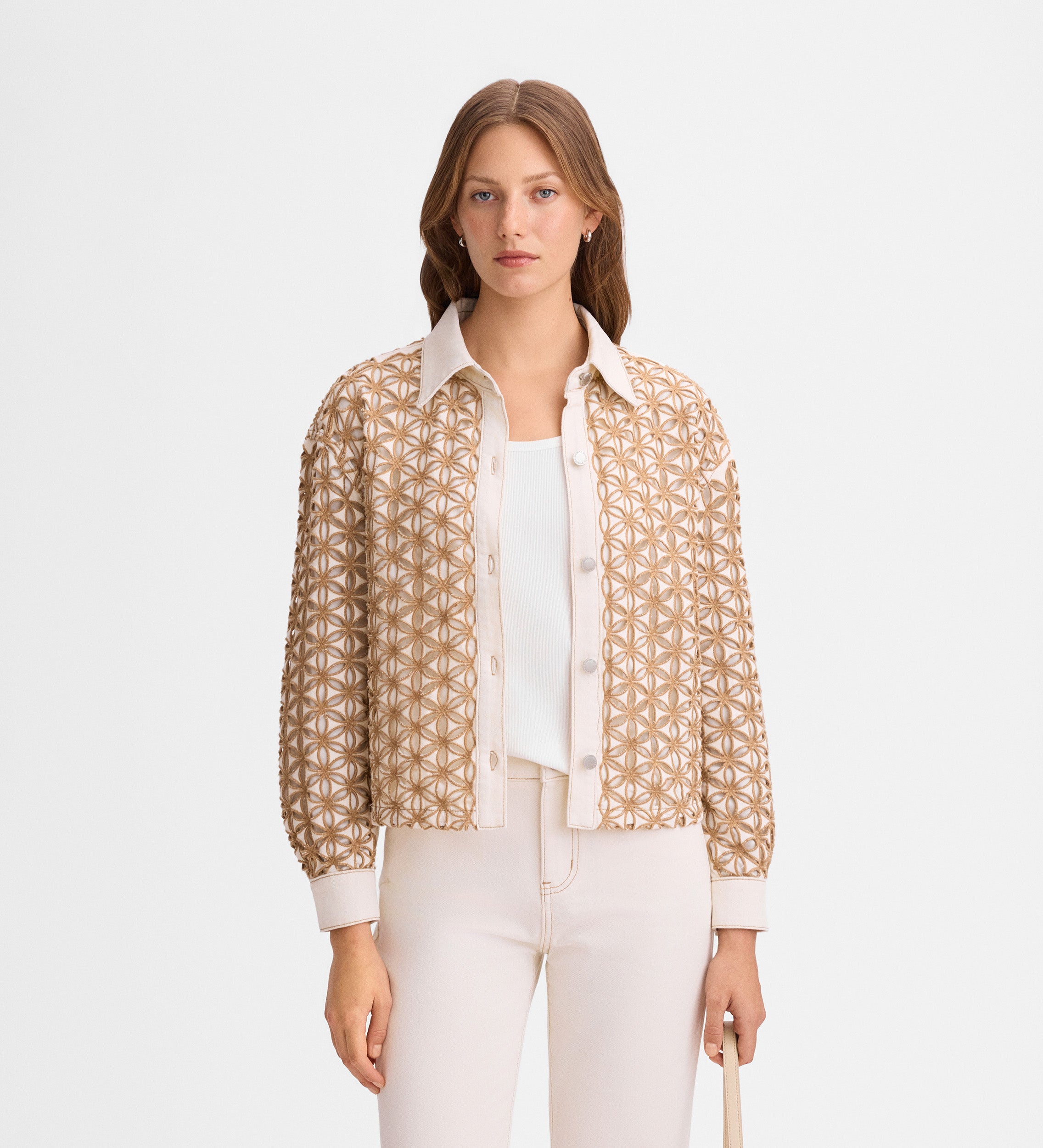 Chaqueta tejana bordado inglés