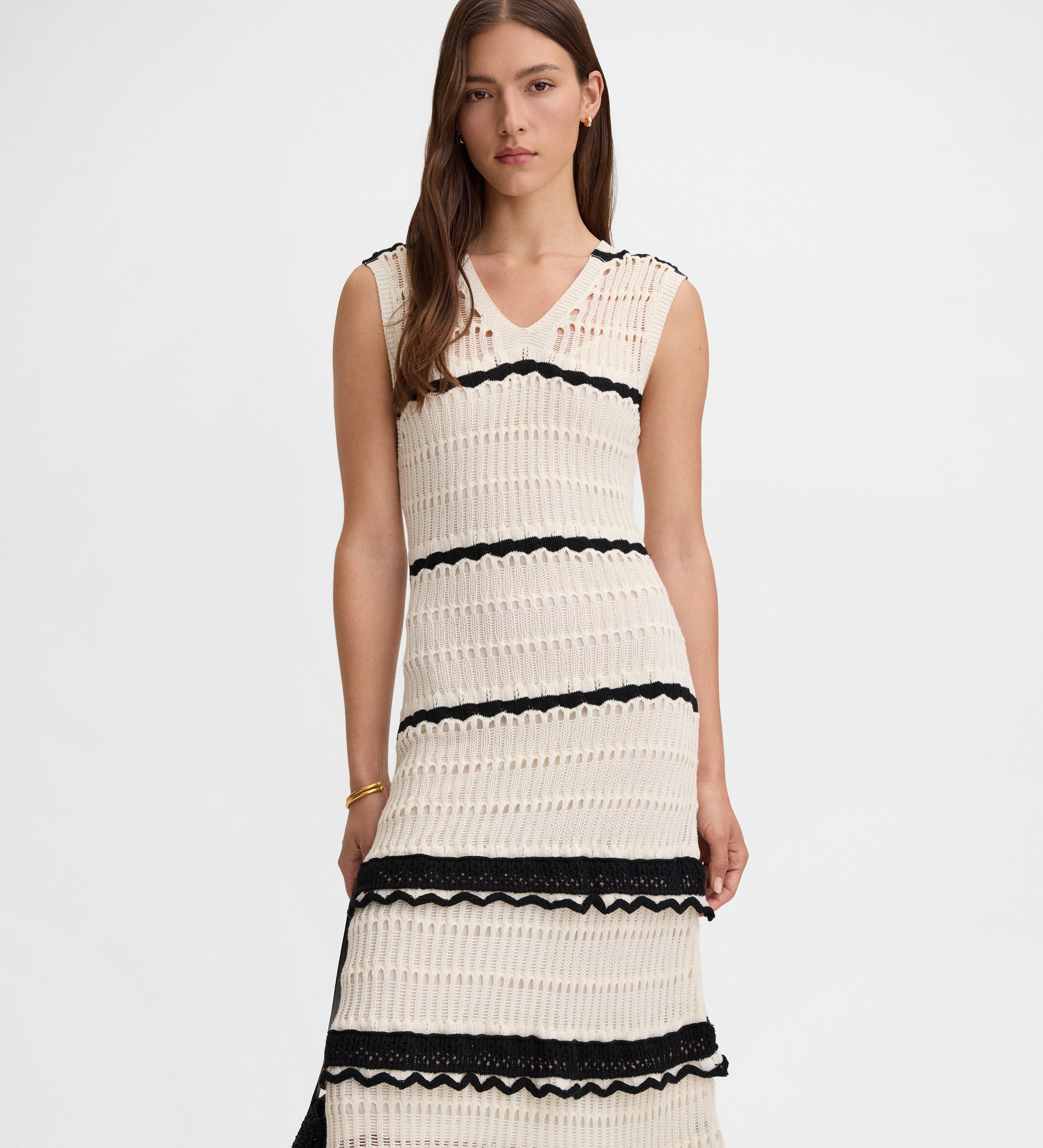 Robe en maille bicolore