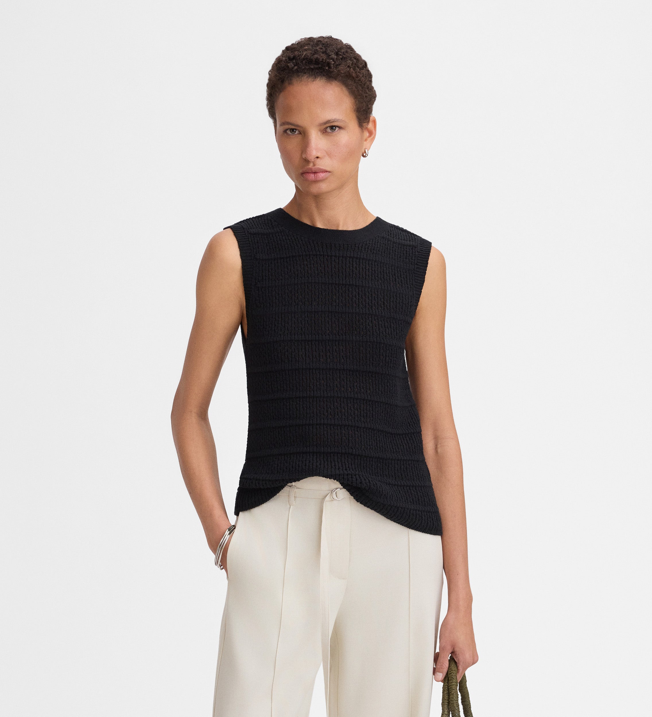 Openwork knitted top