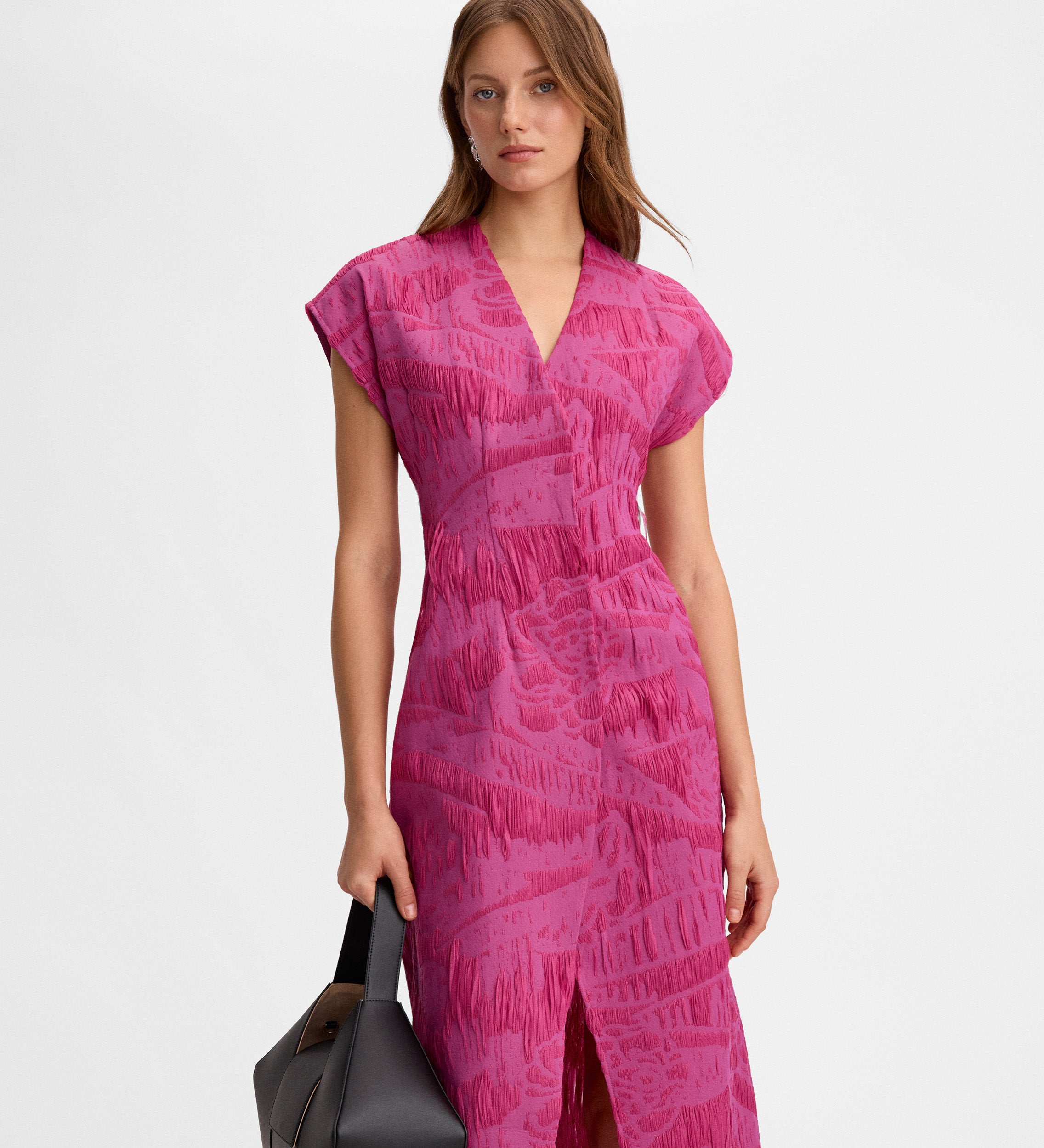 Jacquard wrap dress
