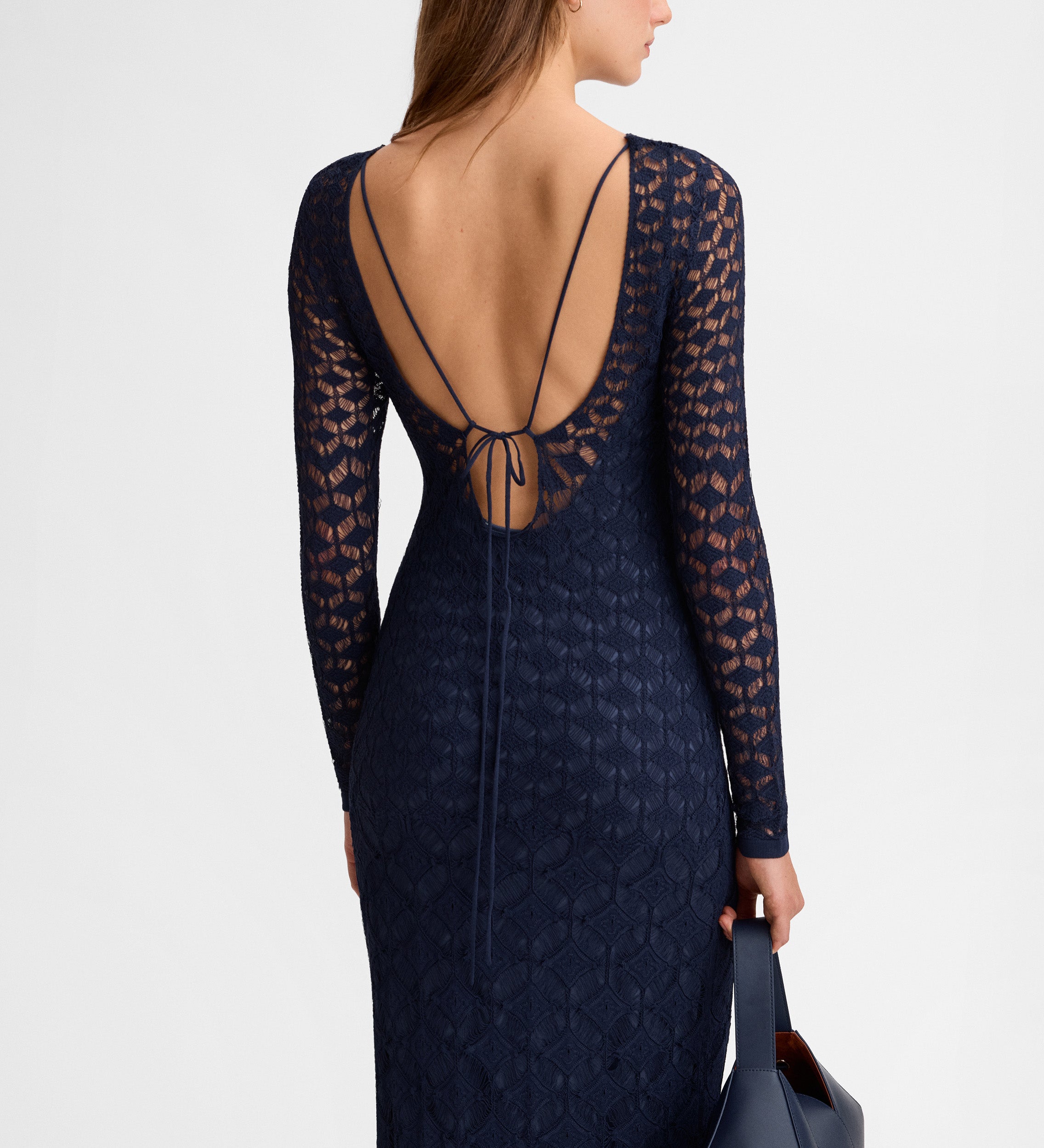 Vestido largo calado