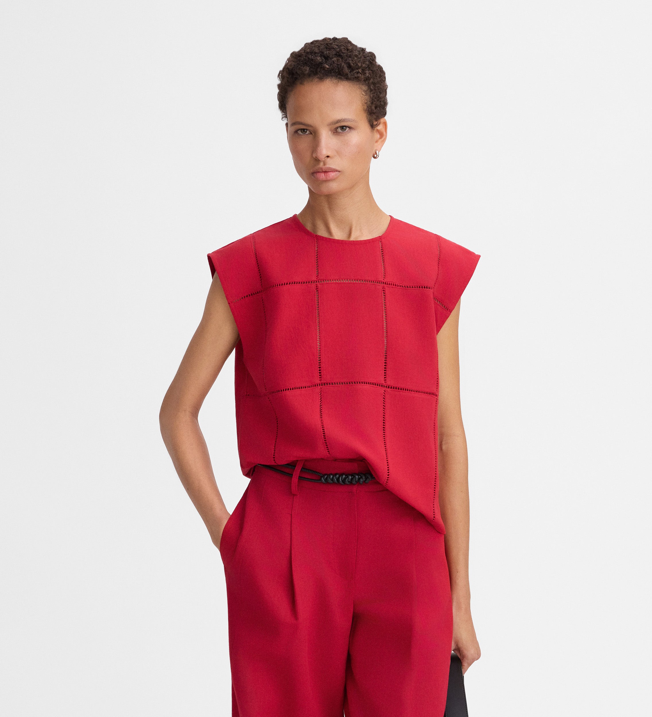 Lace details short top