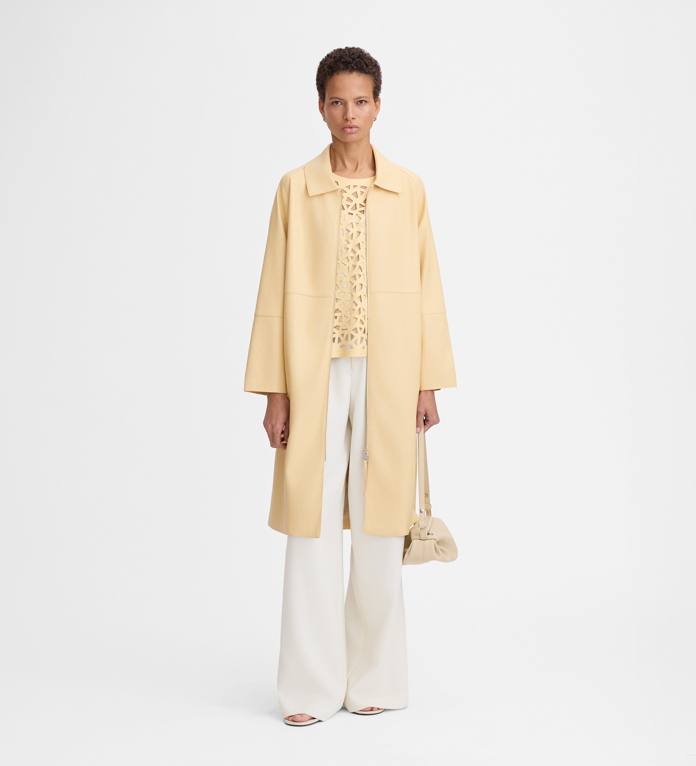 Vegan leather trench coat