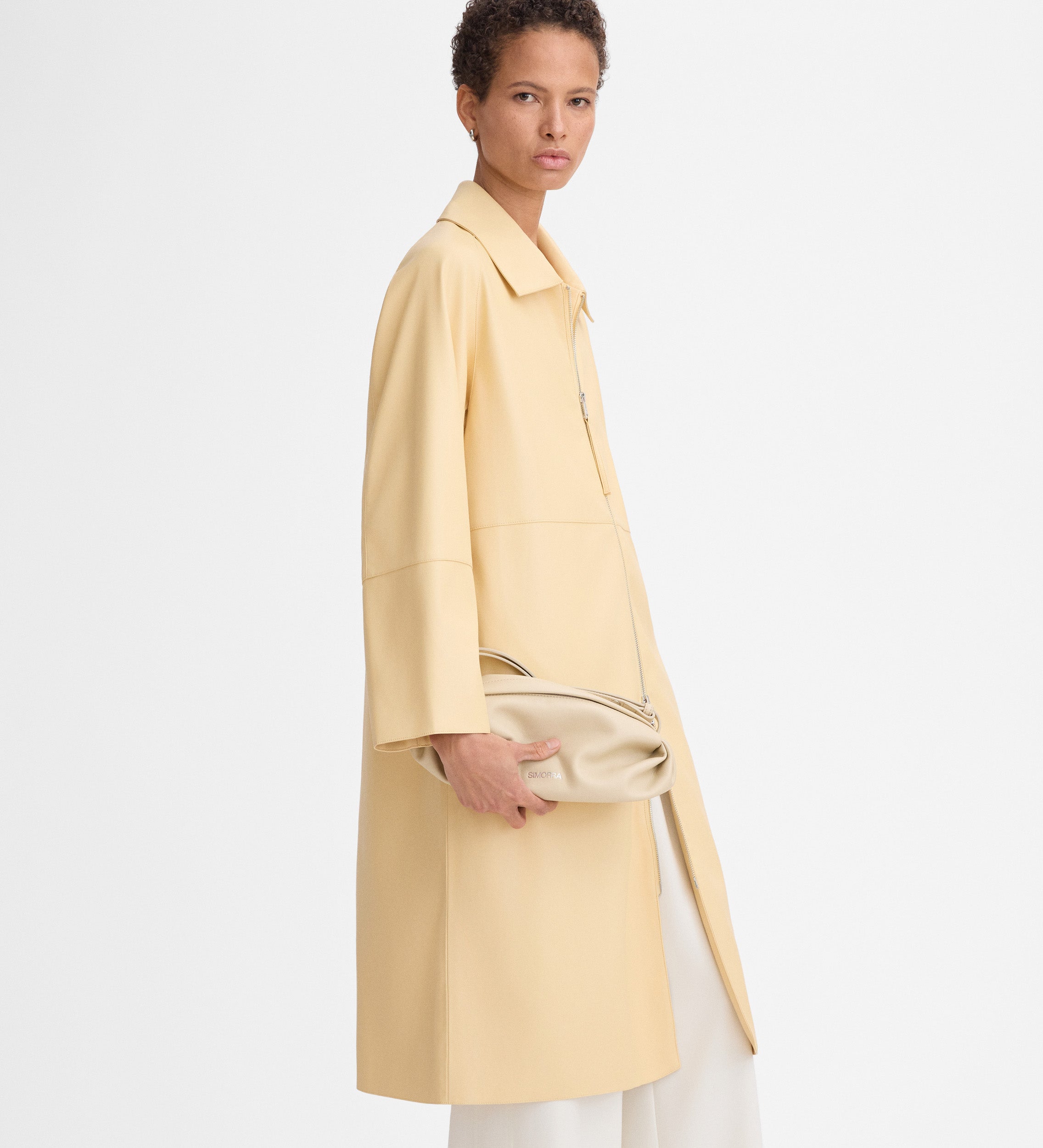 Vegan leather trench coat