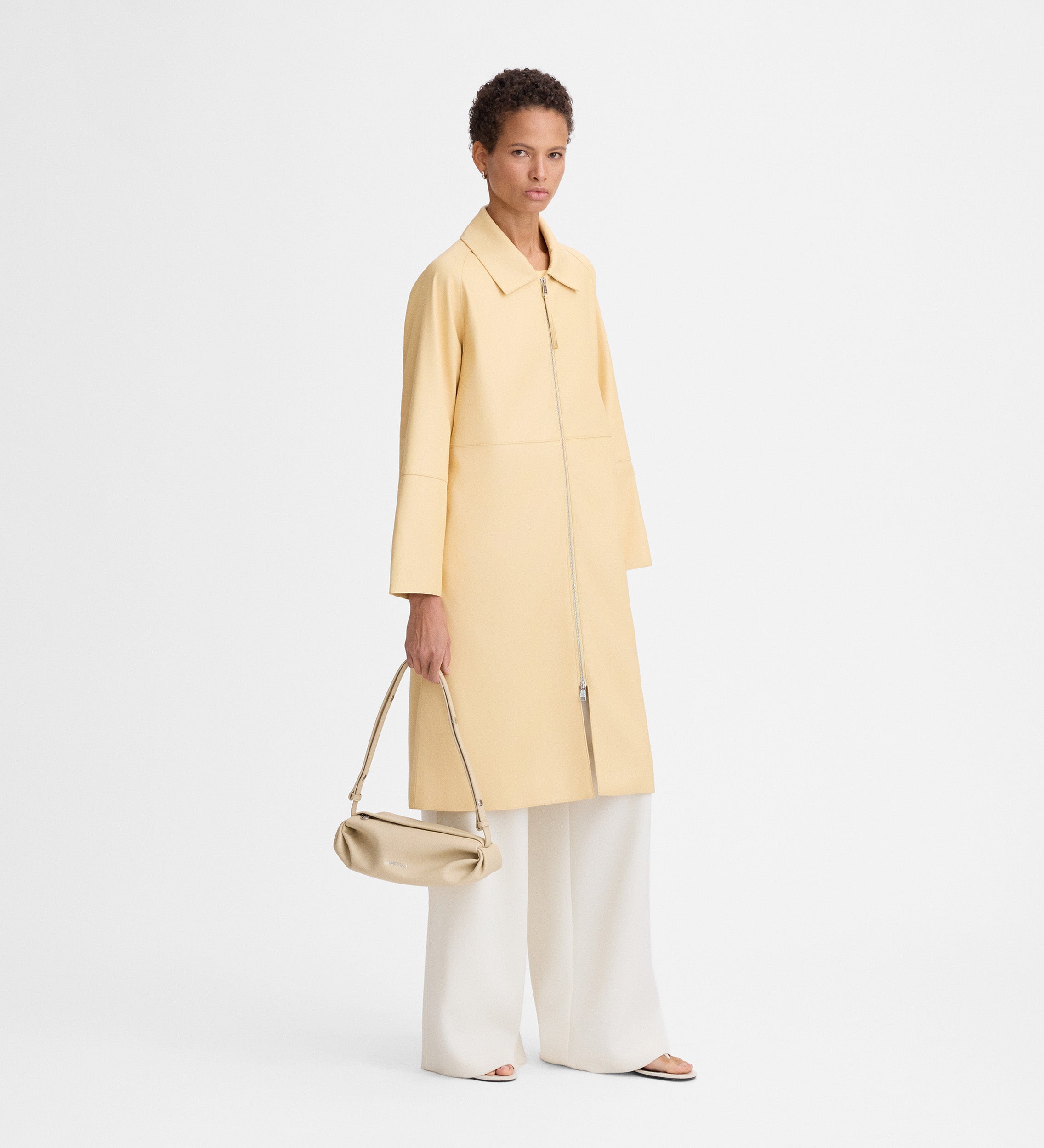 Vegan leather trench coat