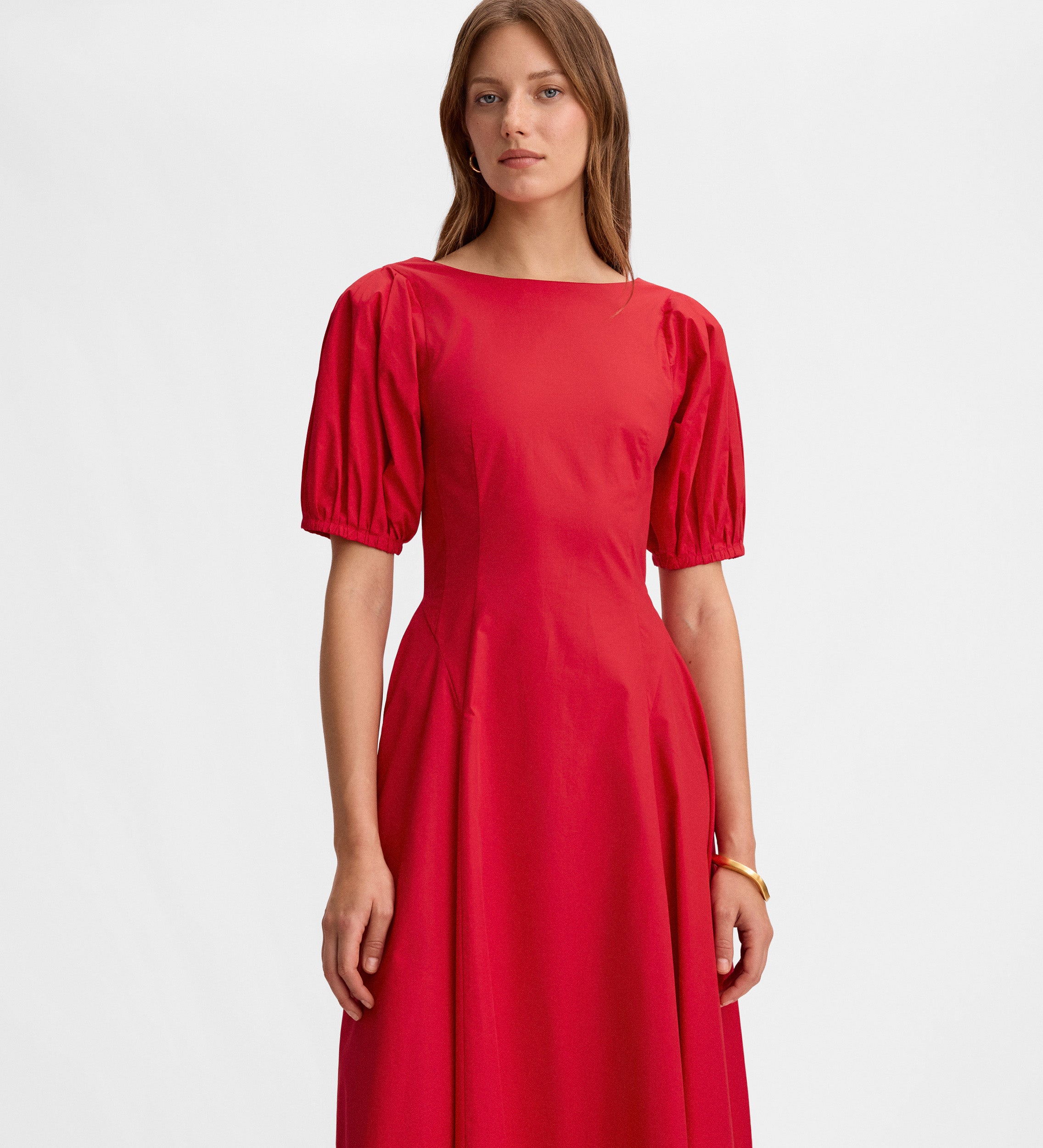 Vestido largo manga abullonada