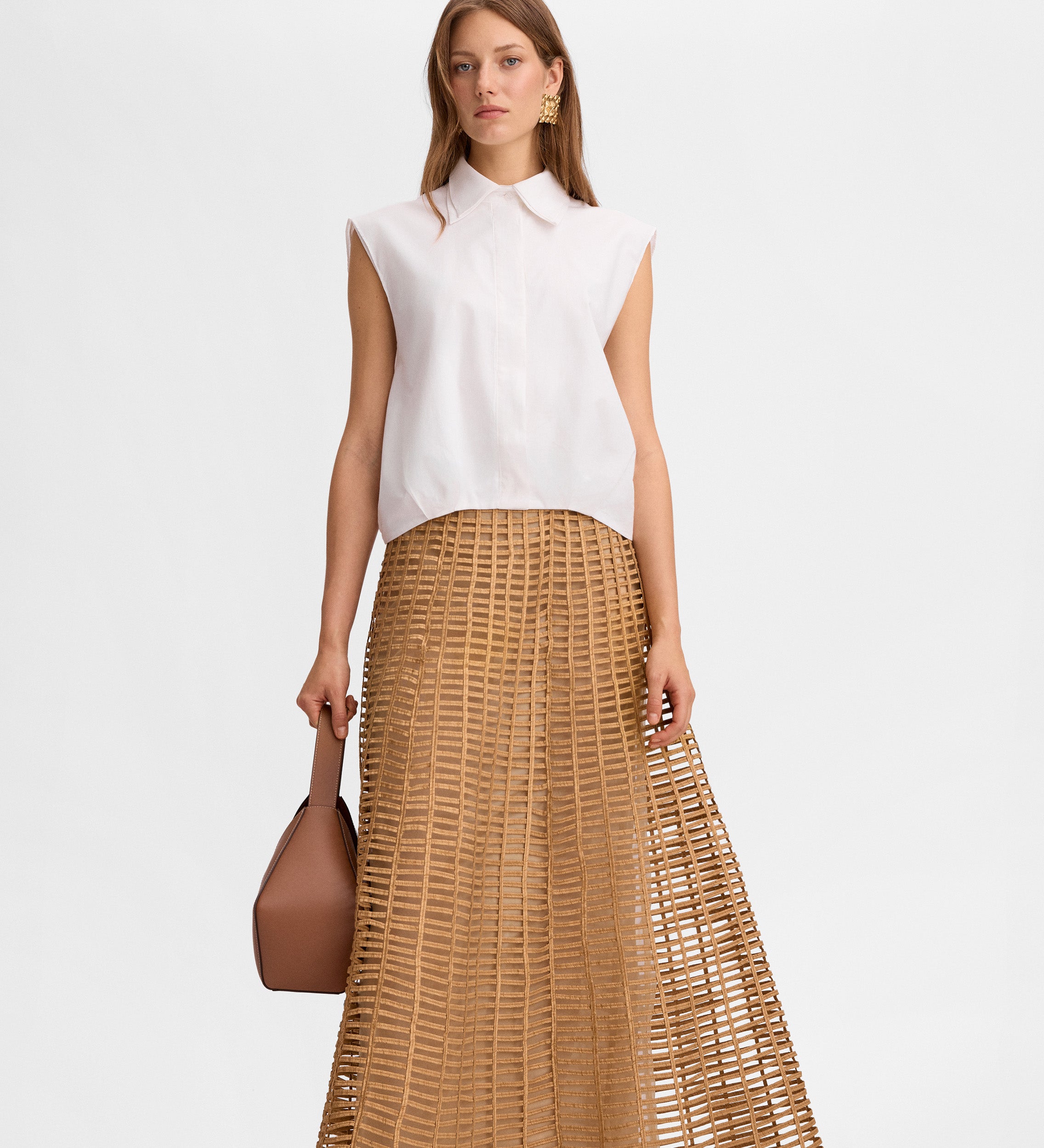 Taffeta mesh skirt