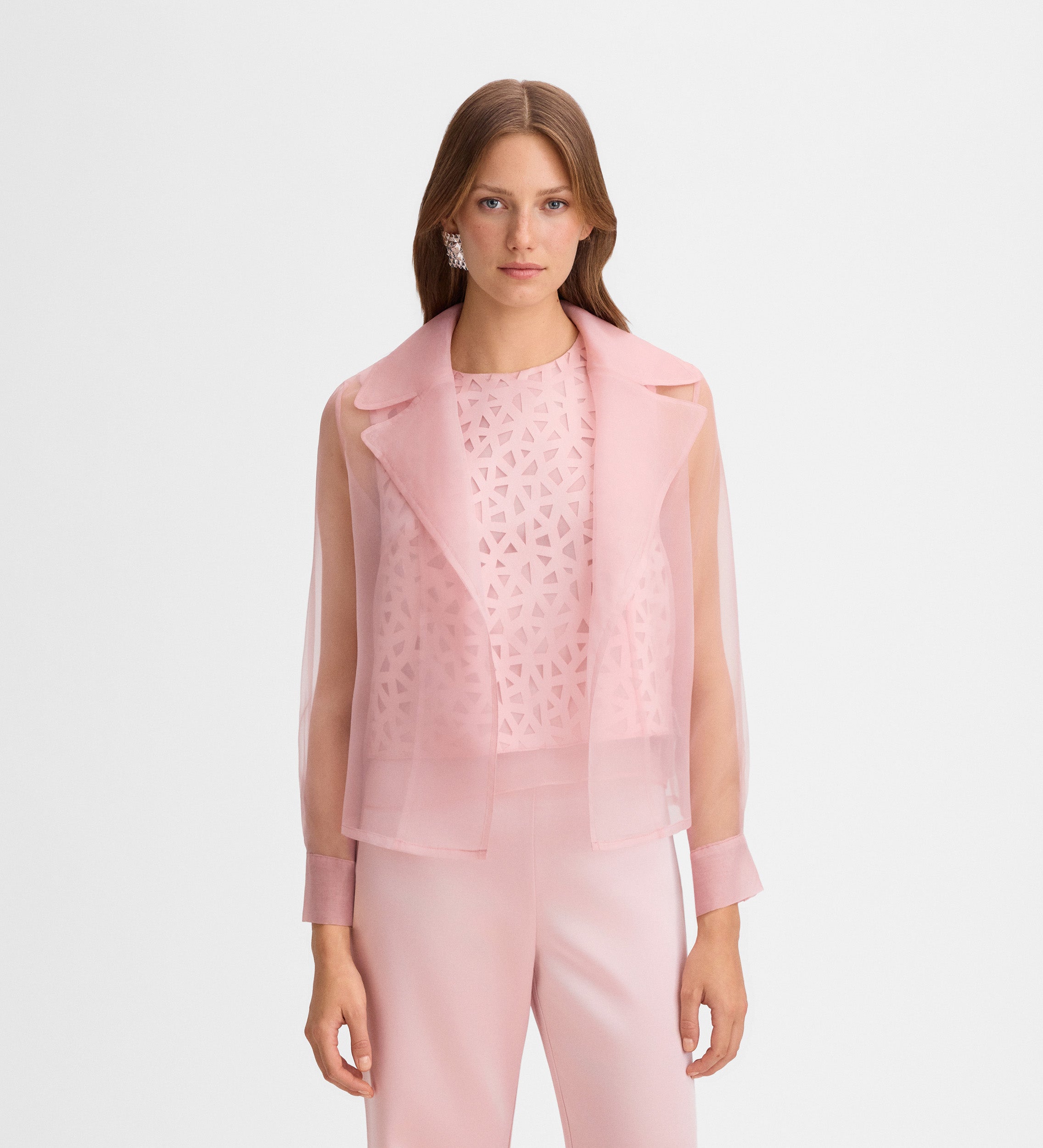 Top satén troquelado