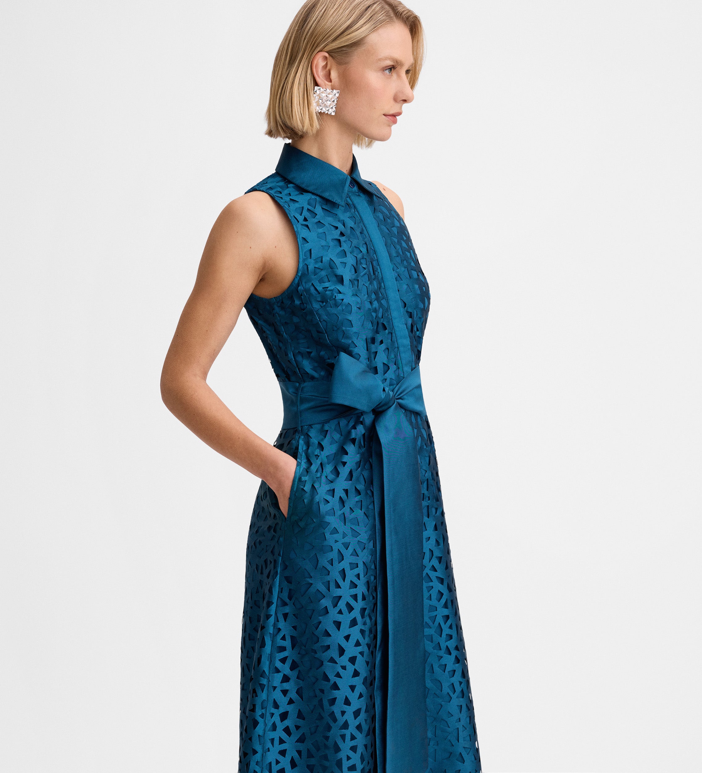 Vestido largo tafetán