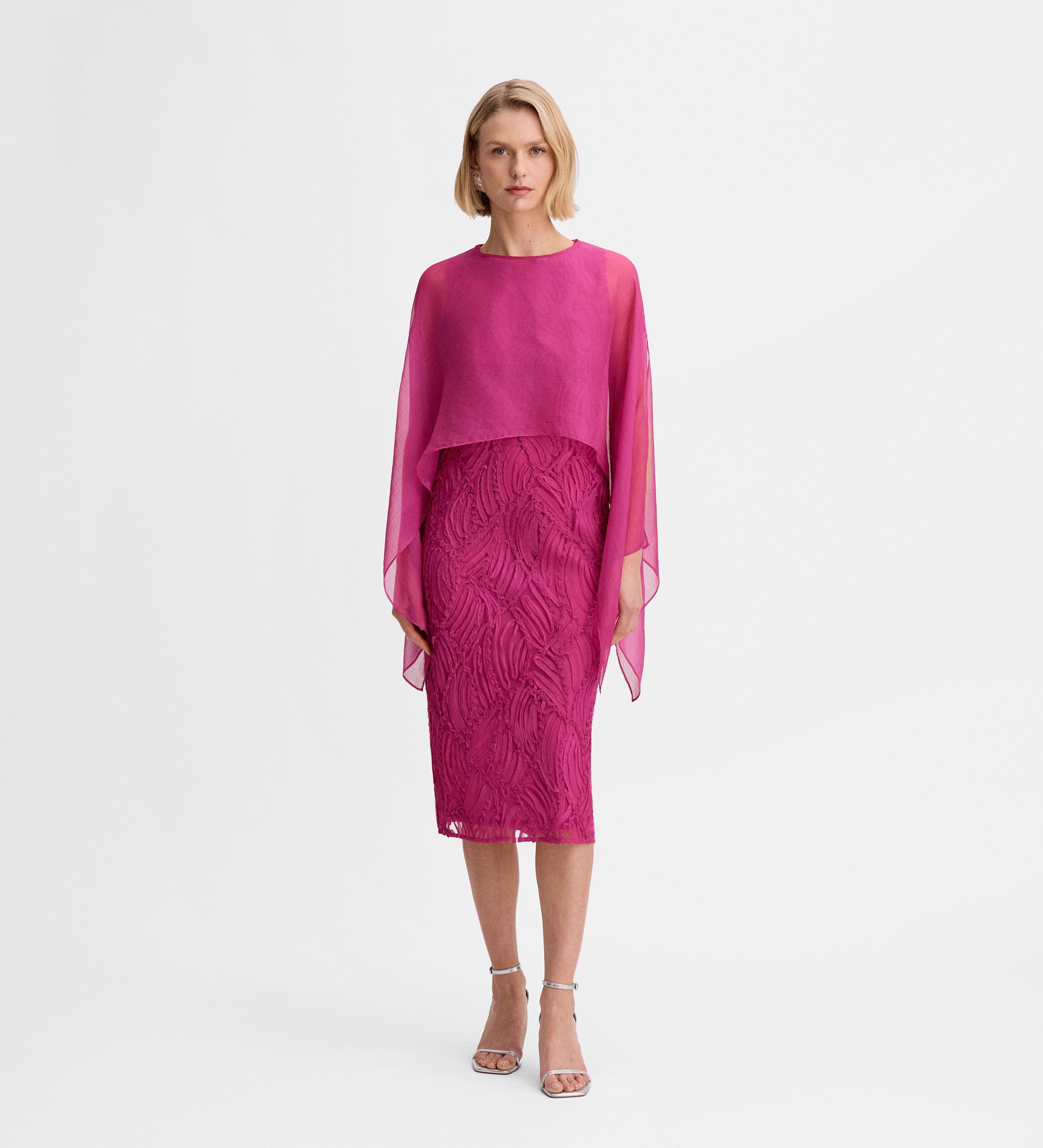 Poncho court en mousseline
