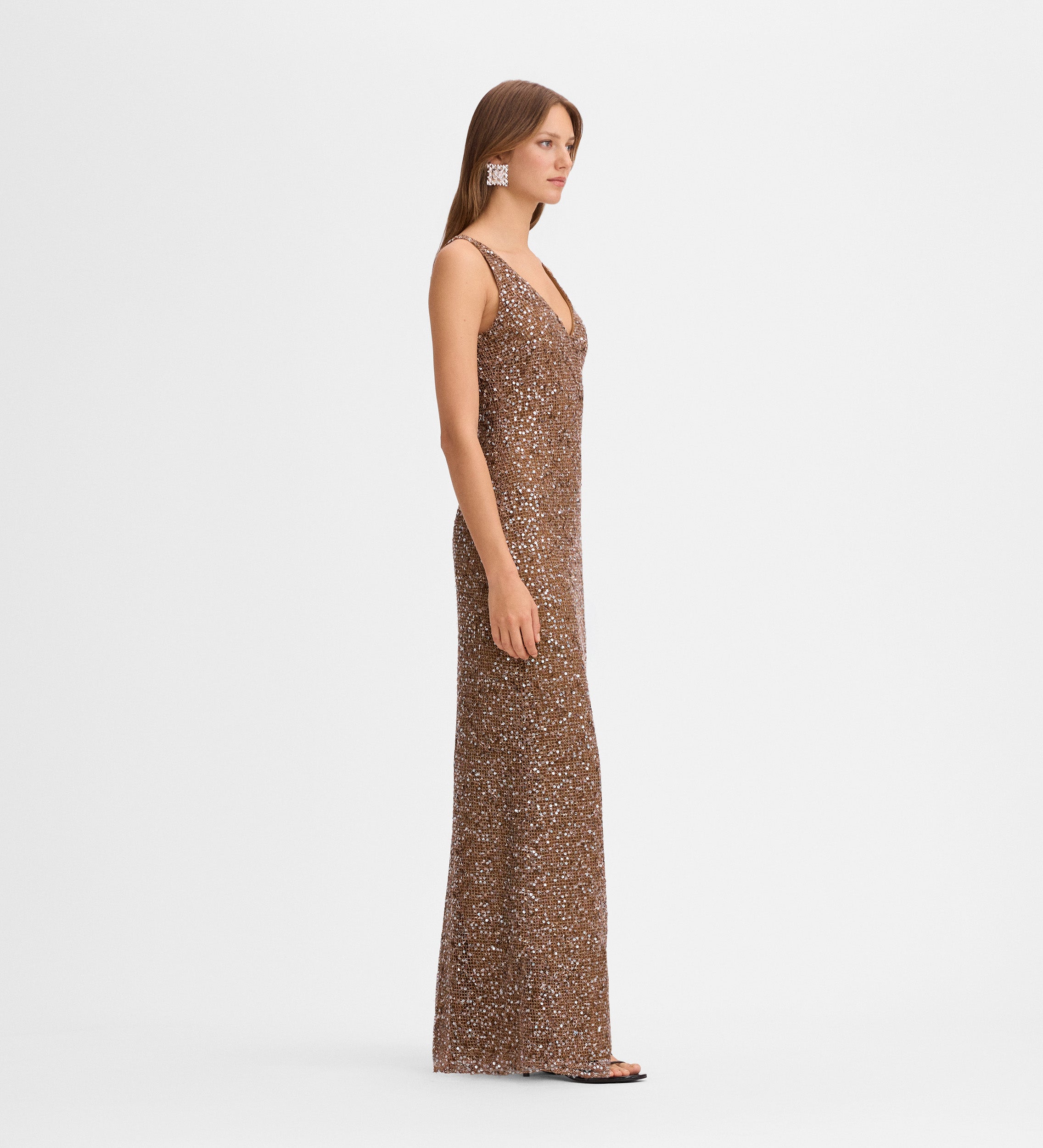 Robe longue à sequins