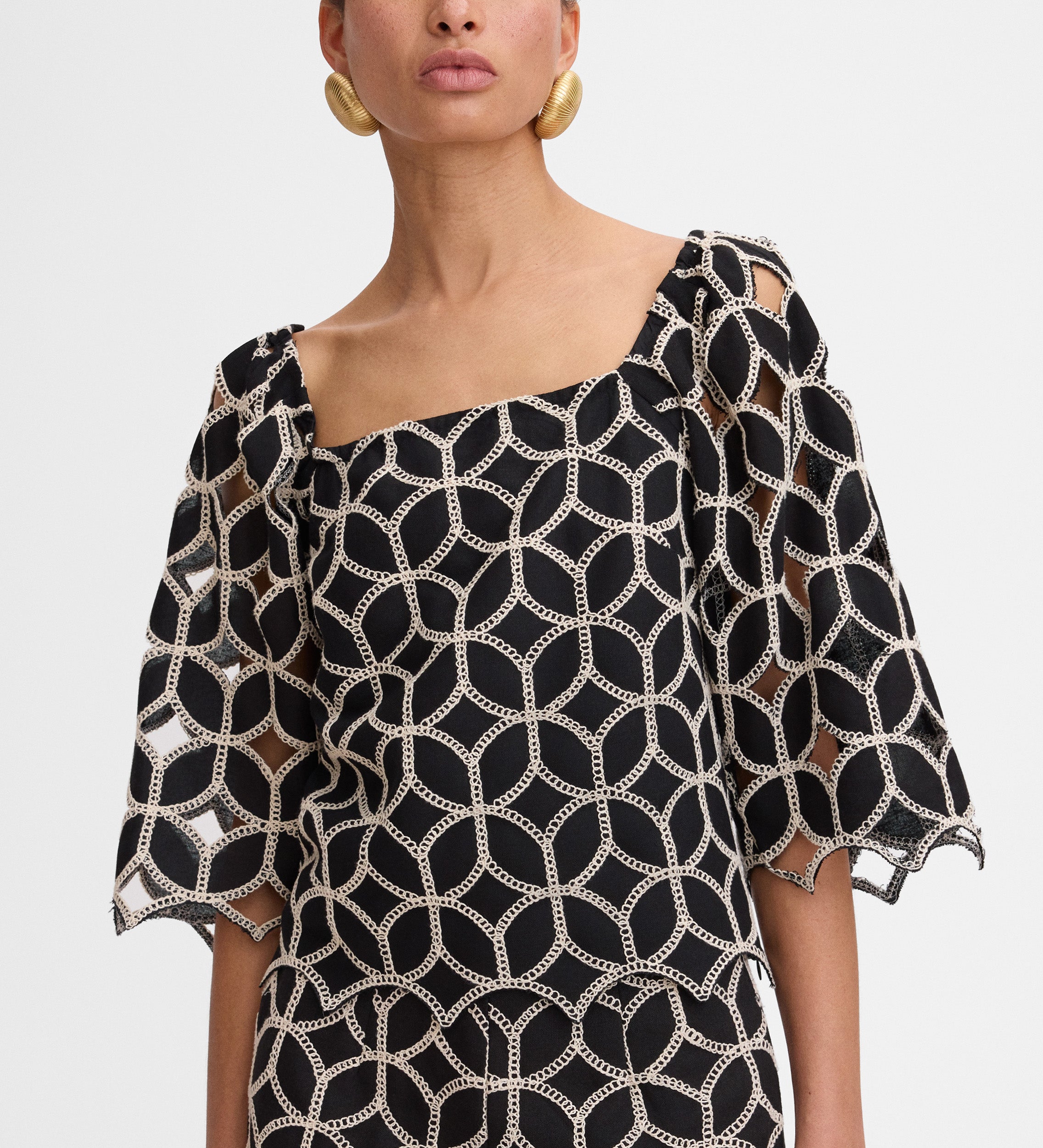 Embroidered crop top