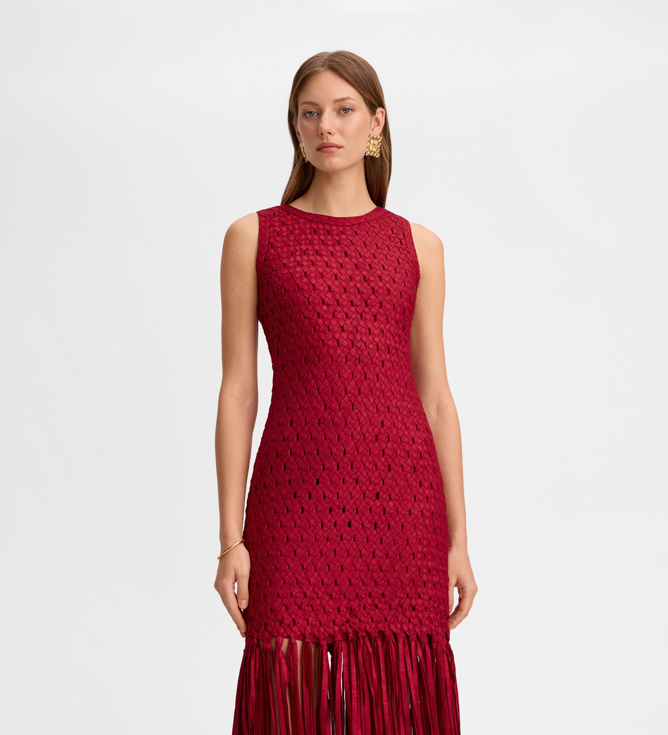 Robe taffetas à franges