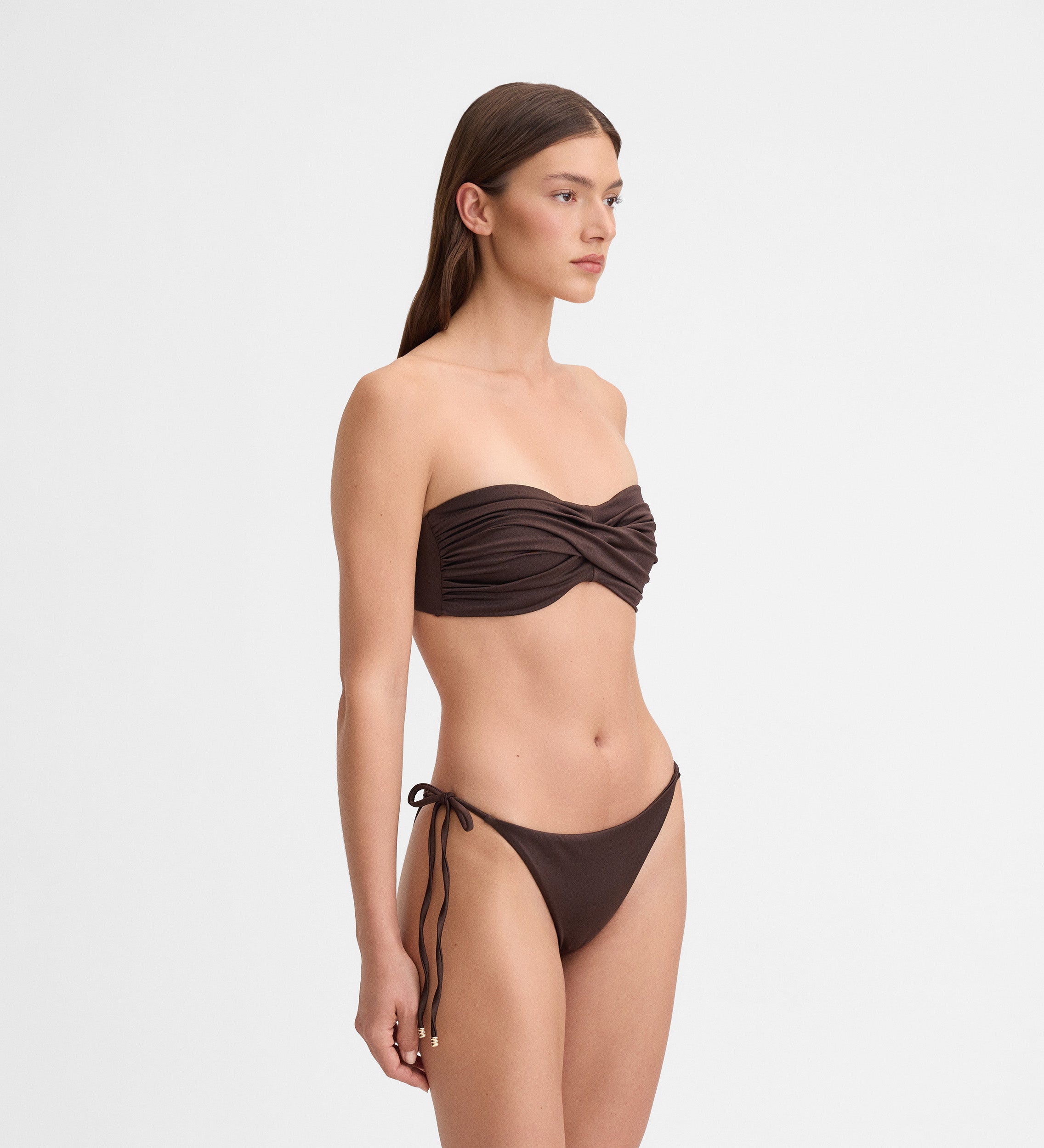 Haut de bikini bandeau drapé