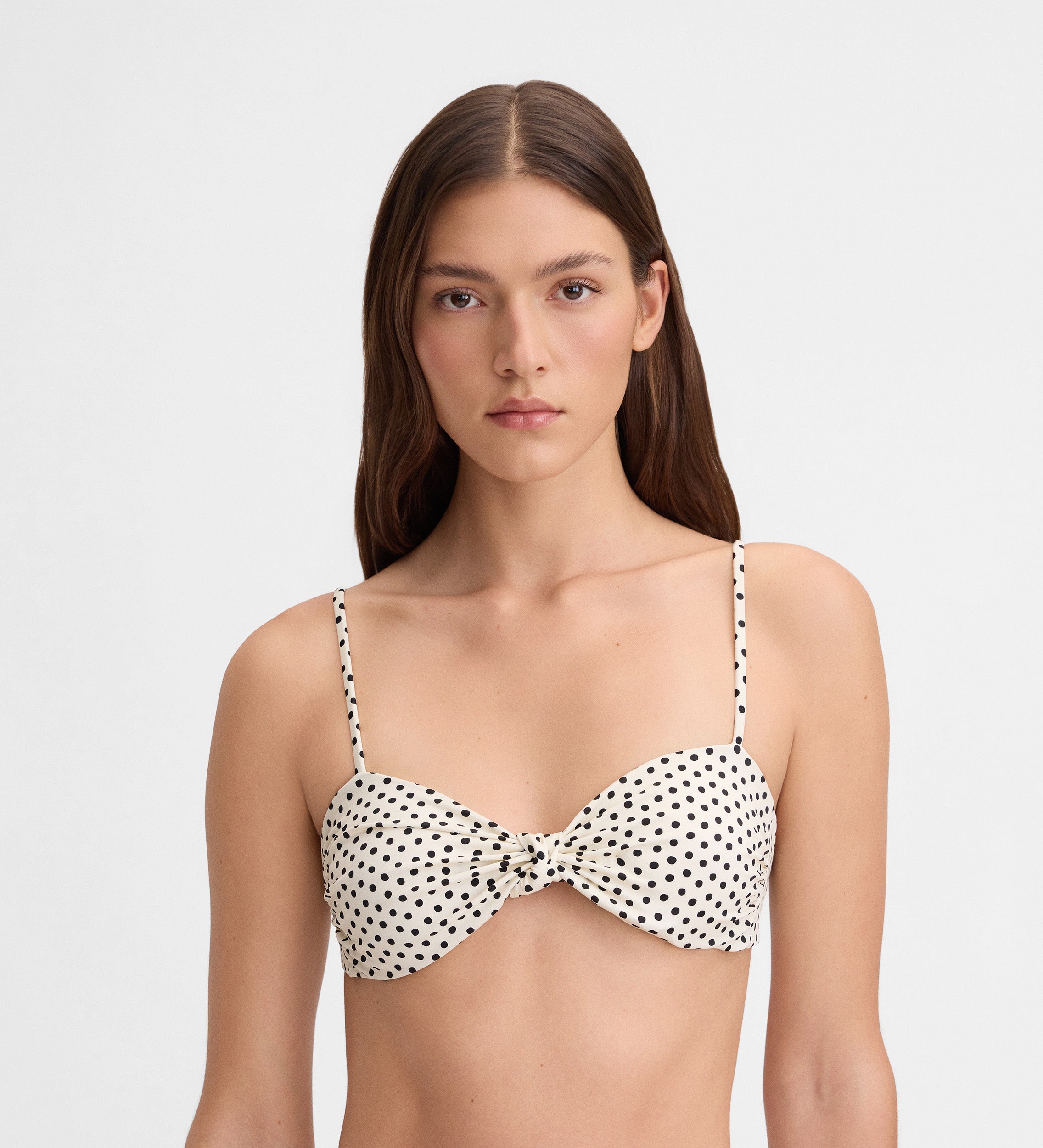 Haut de bikini froncé imprimé