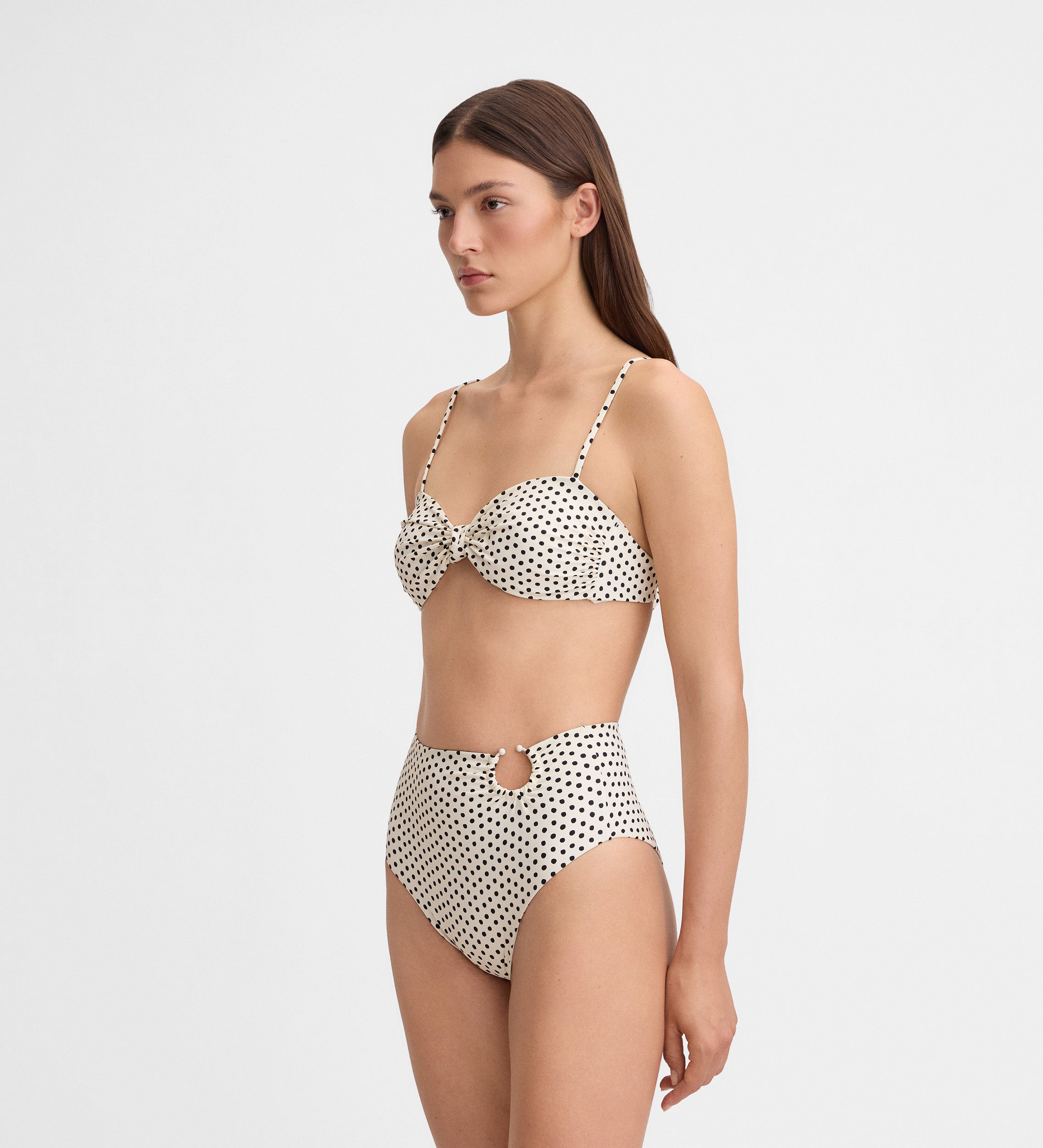 Haut de bikini froncé imprimé