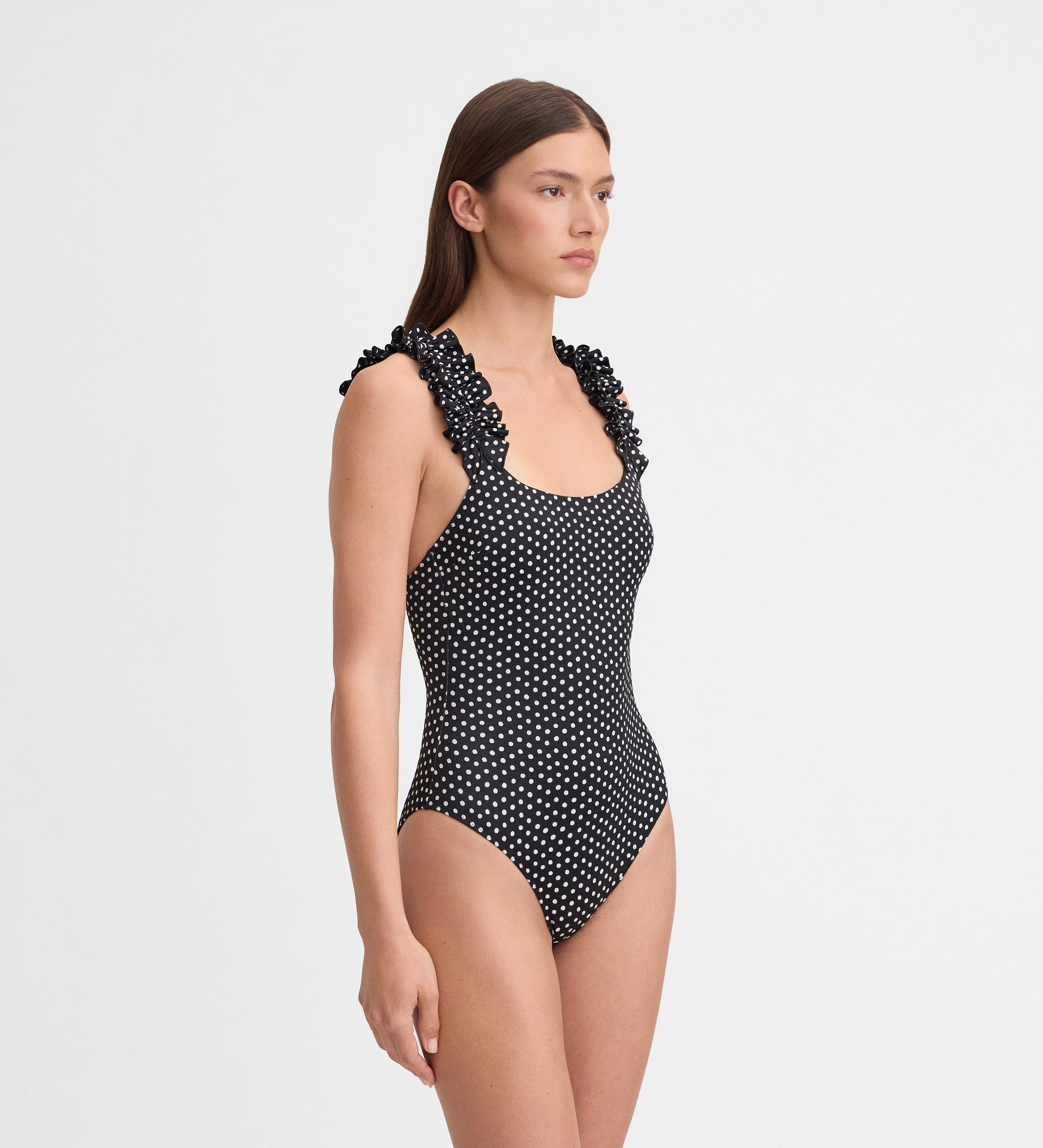 Bañador estampado mini volantes