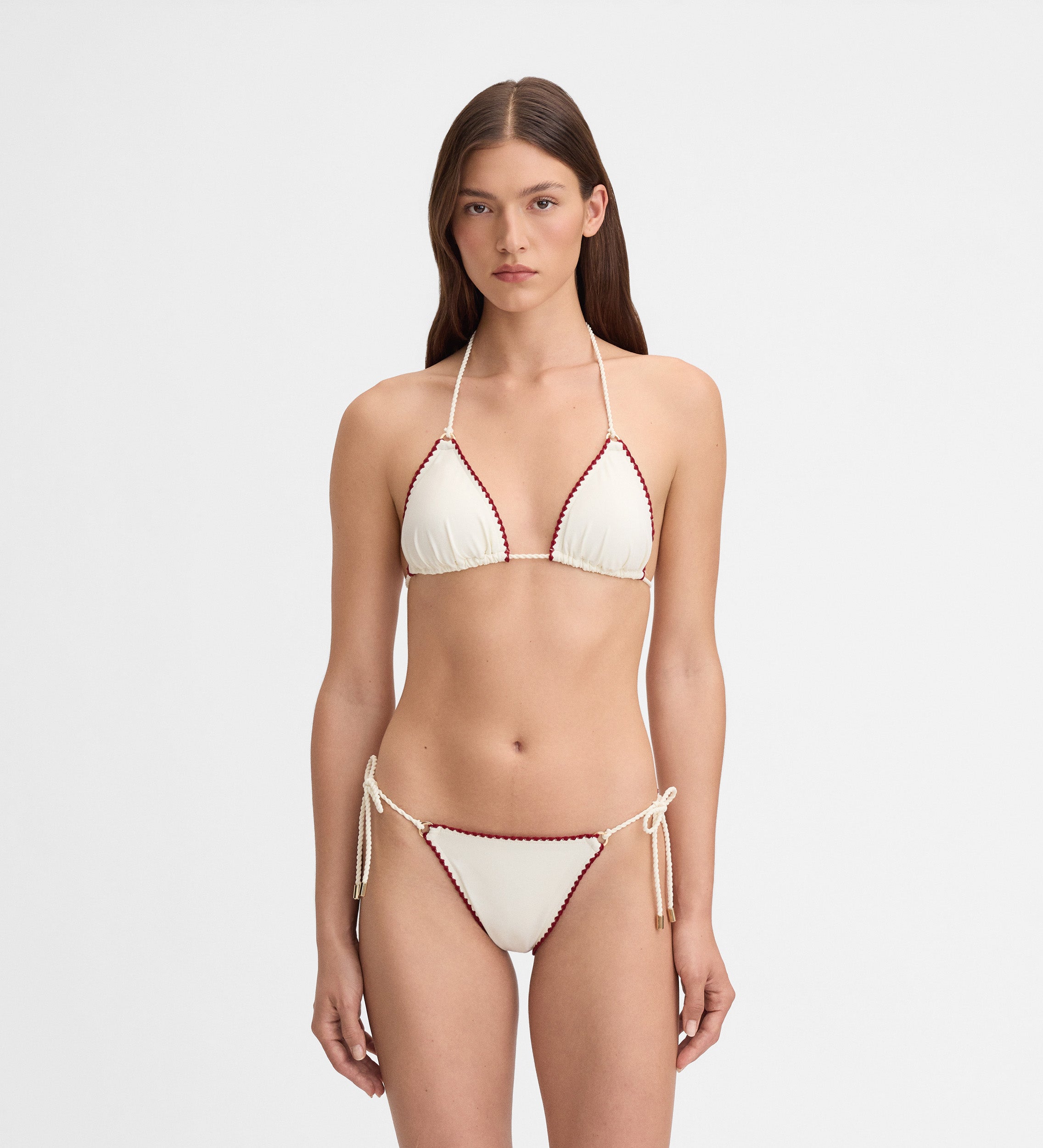 Top bikini pespuntes decorativos