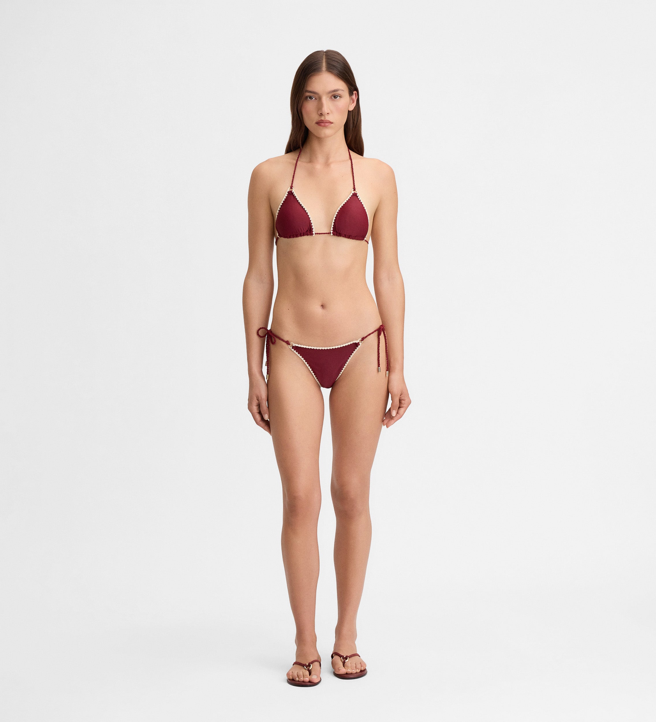 Top de bikini surpiqûres décoratives