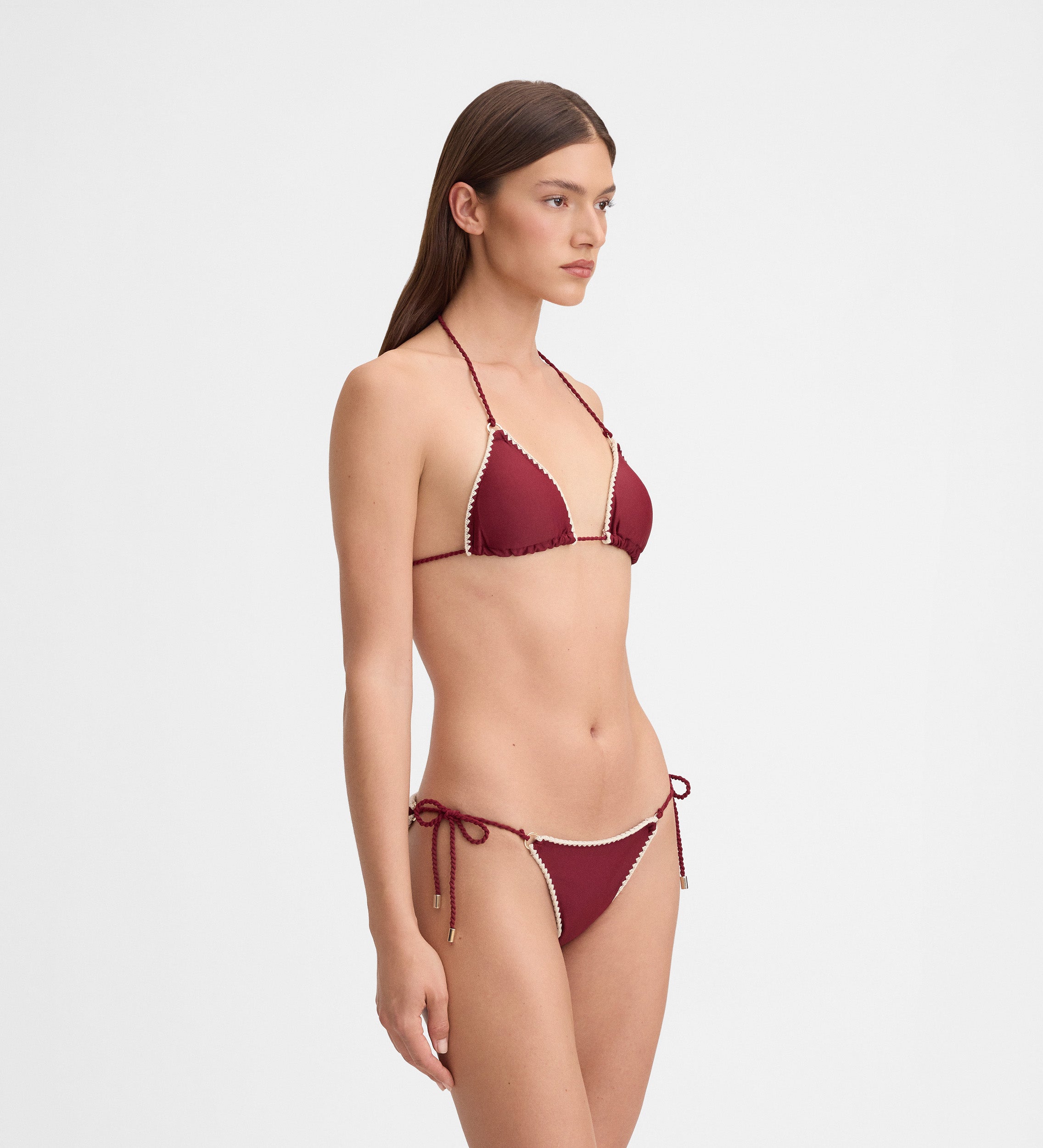 Top de bikini surpiqûres décoratives