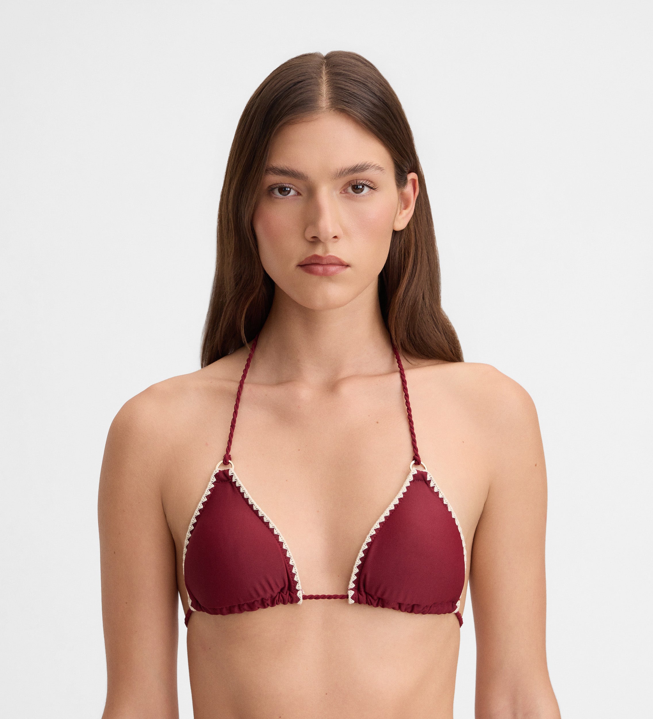 Top de bikini surpiqûres décoratives