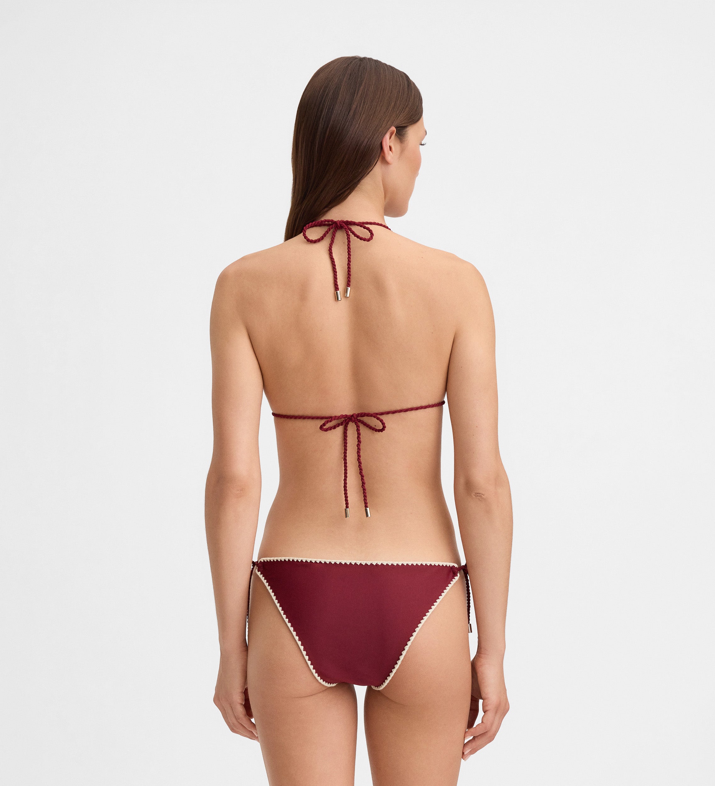 Top de bikini surpiqûres décoratives